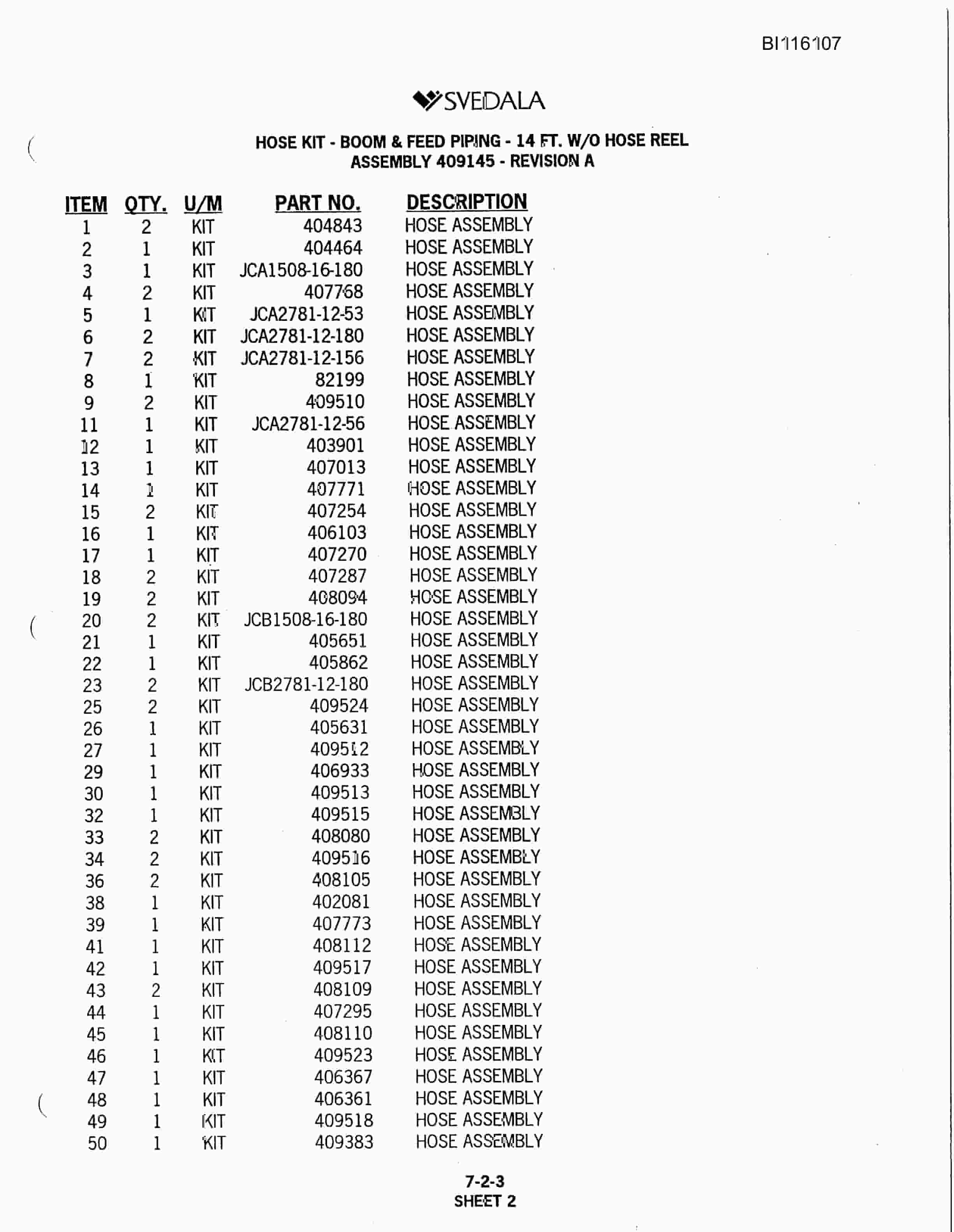 Bucyrus 400 Hydra-Trac Hydraulic Track Drill Parts Catalog BI116107-3