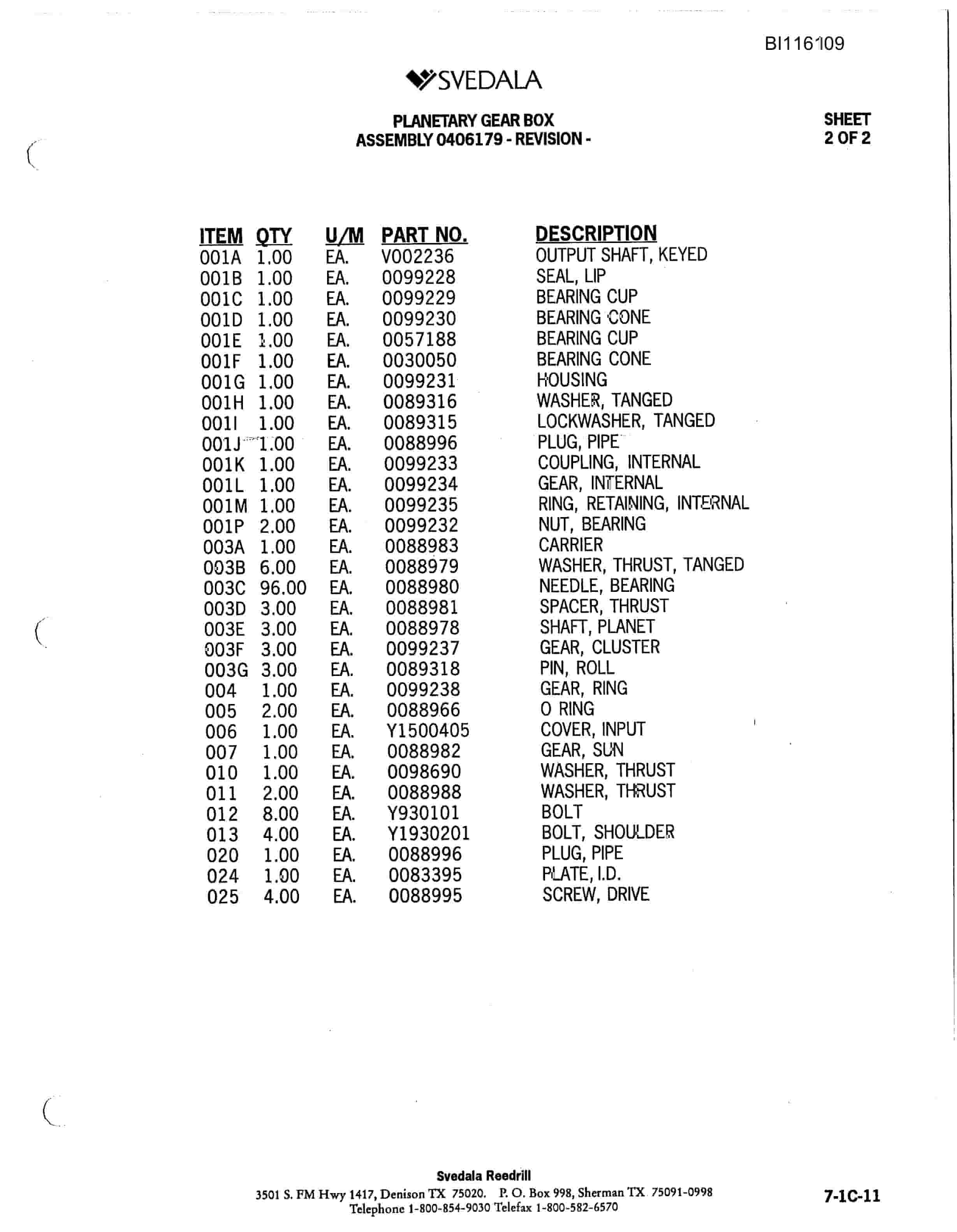 Bucyrus 402 Hydra-Trac Hydraulic Track Drill Parts Catalog BI116109-2