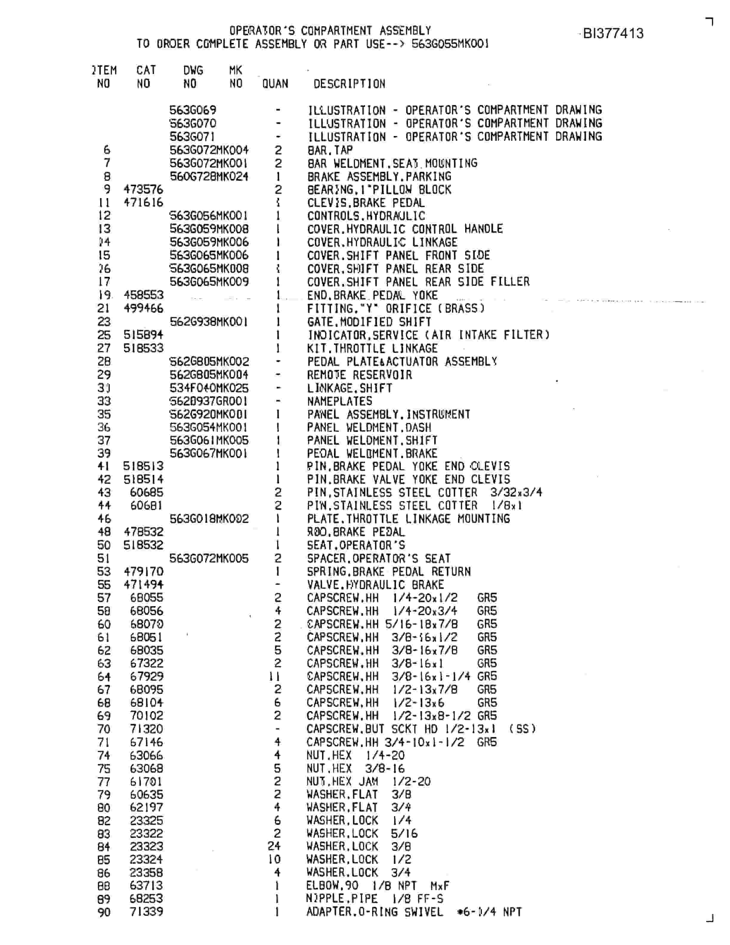 Bucyrus 4113 Diesel Ramcar Parts Catalog BI377413-3