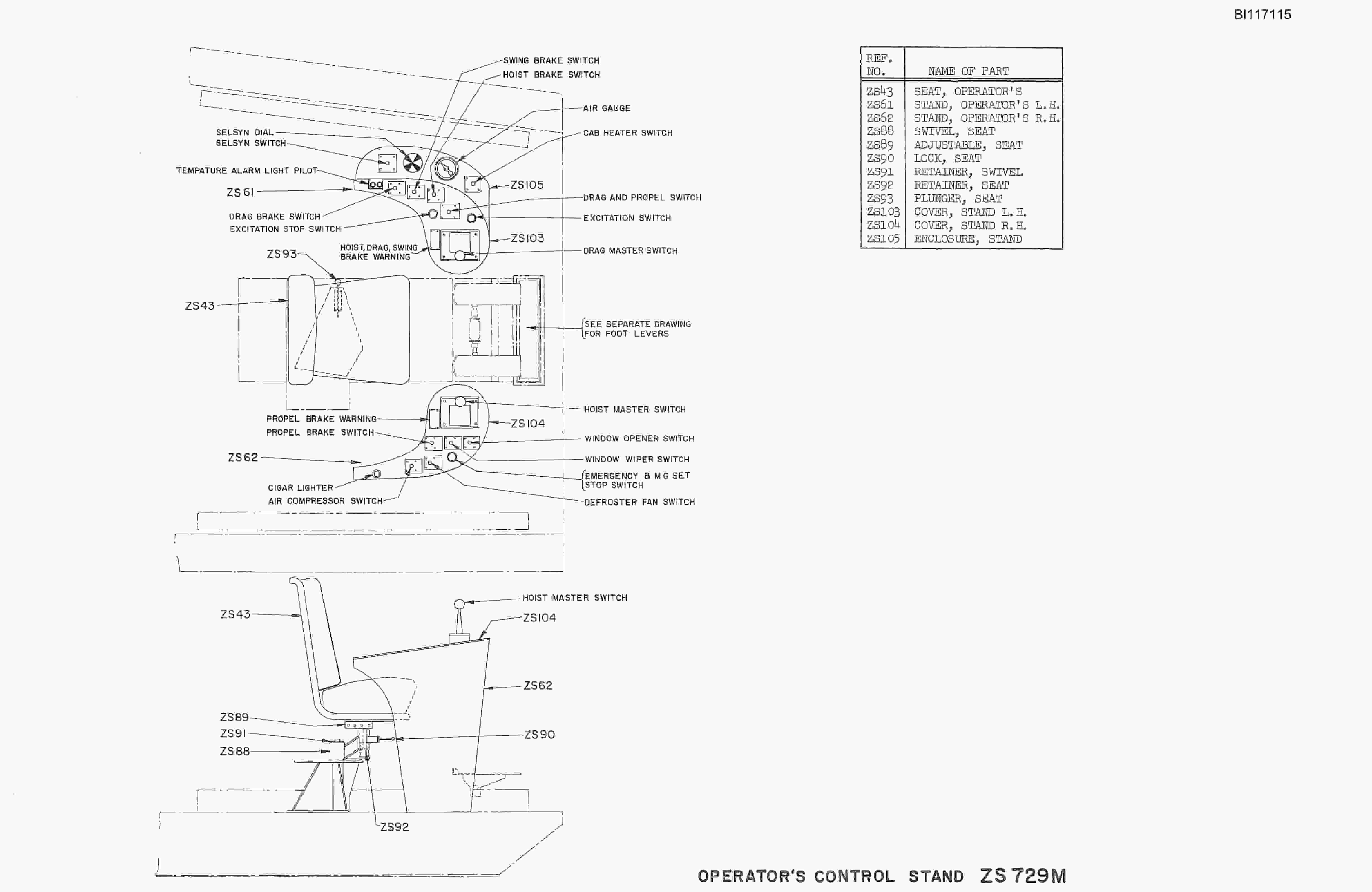 Bucyrus 4250-W Dragline Parts Catalog BI117115-5