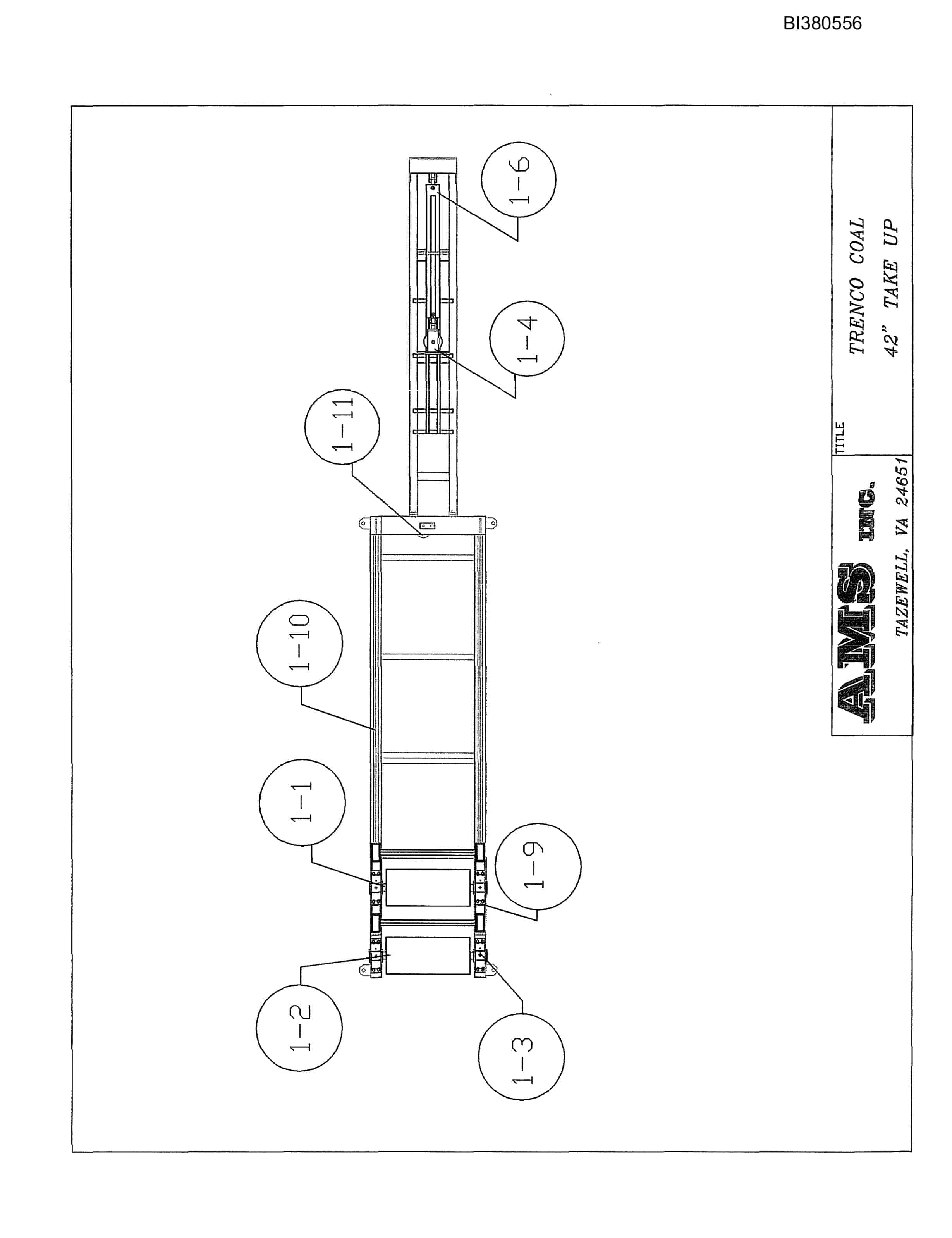 Bucyrus 42in Center Take-Up Parts Catalog BI380556-2