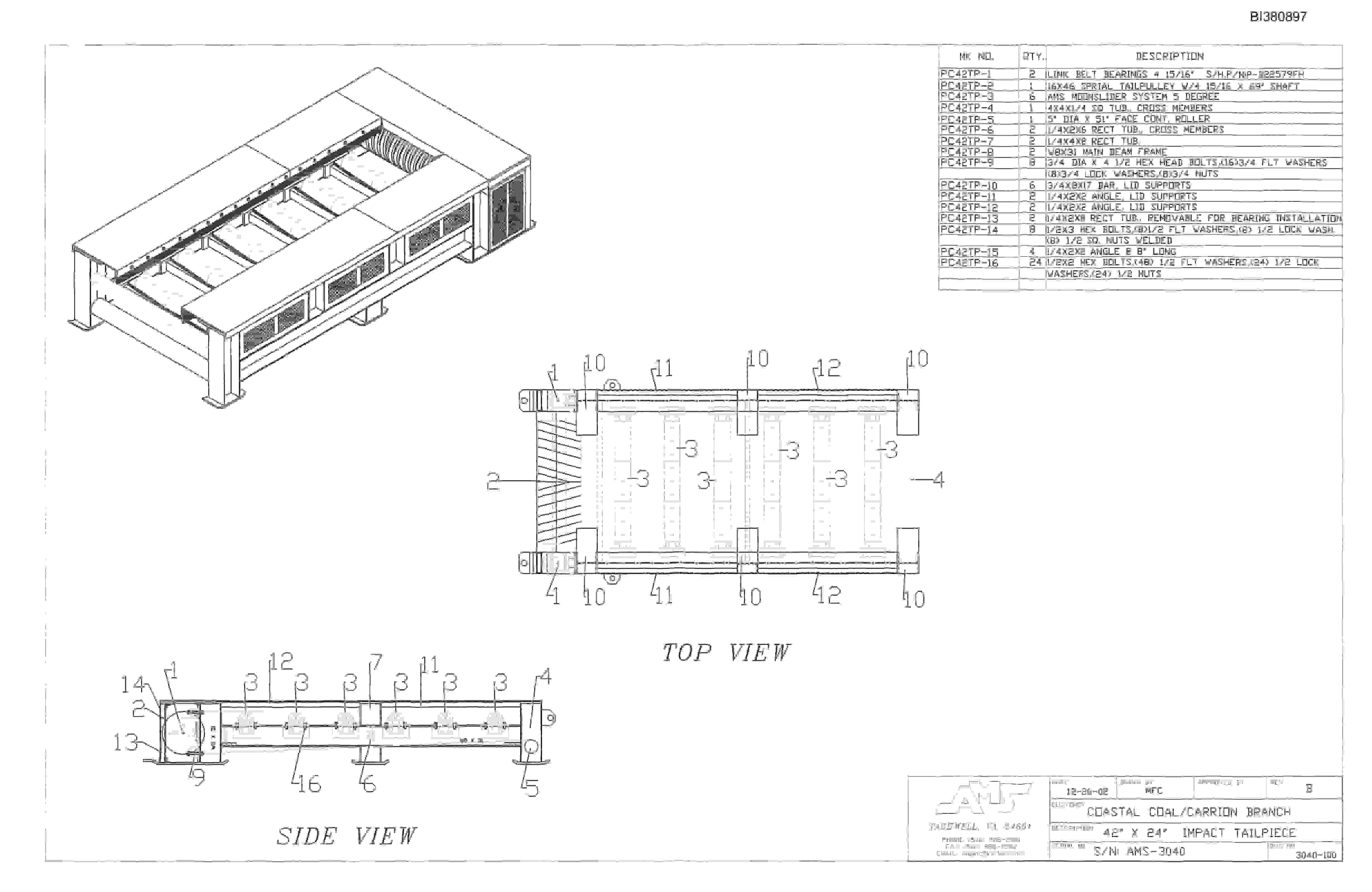Bucyrus 42in Impact Tailpiece Parts Catalog BI380897-2