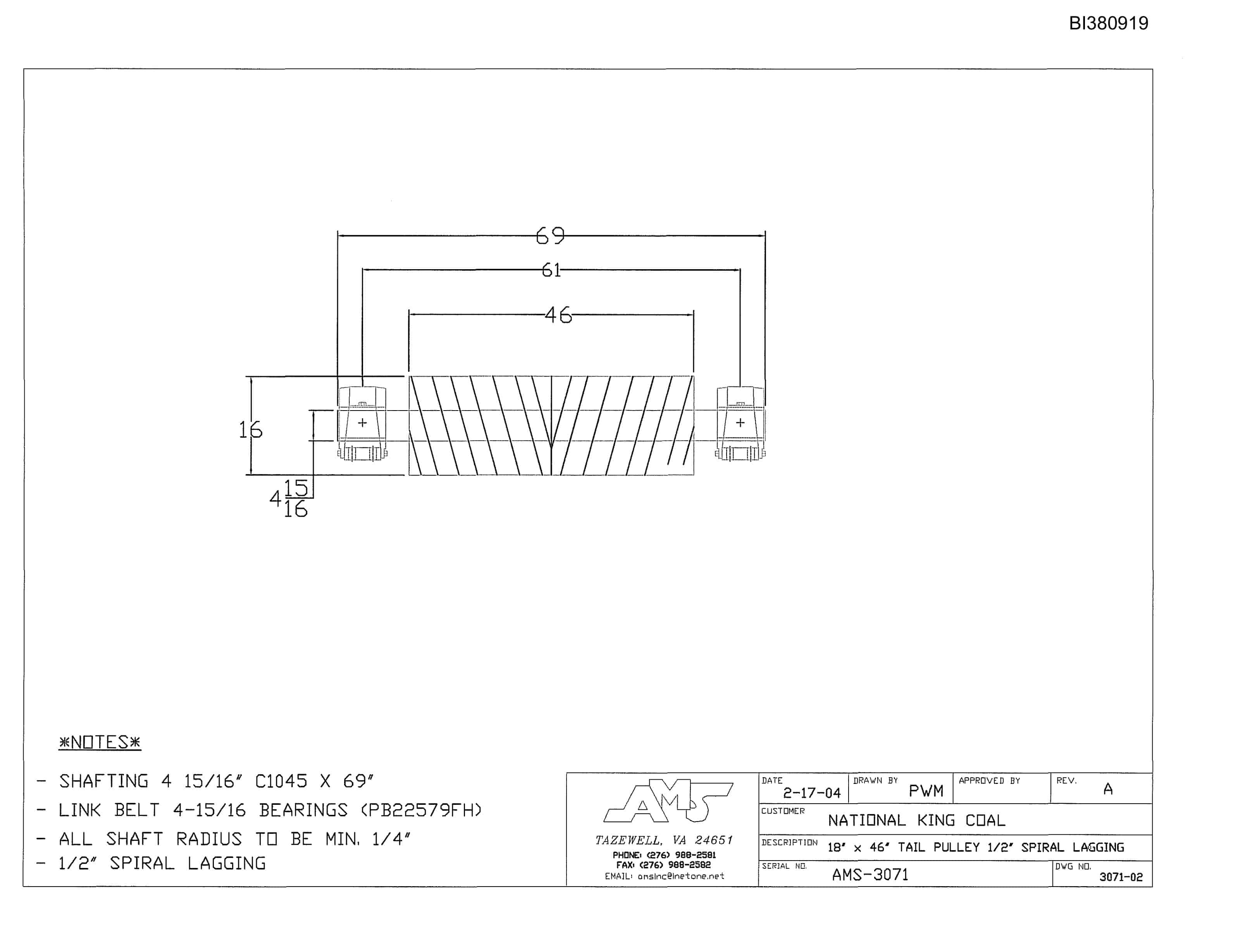 Bucyrus 42in Impact Tailpiece Parts Catalog BI380919-2