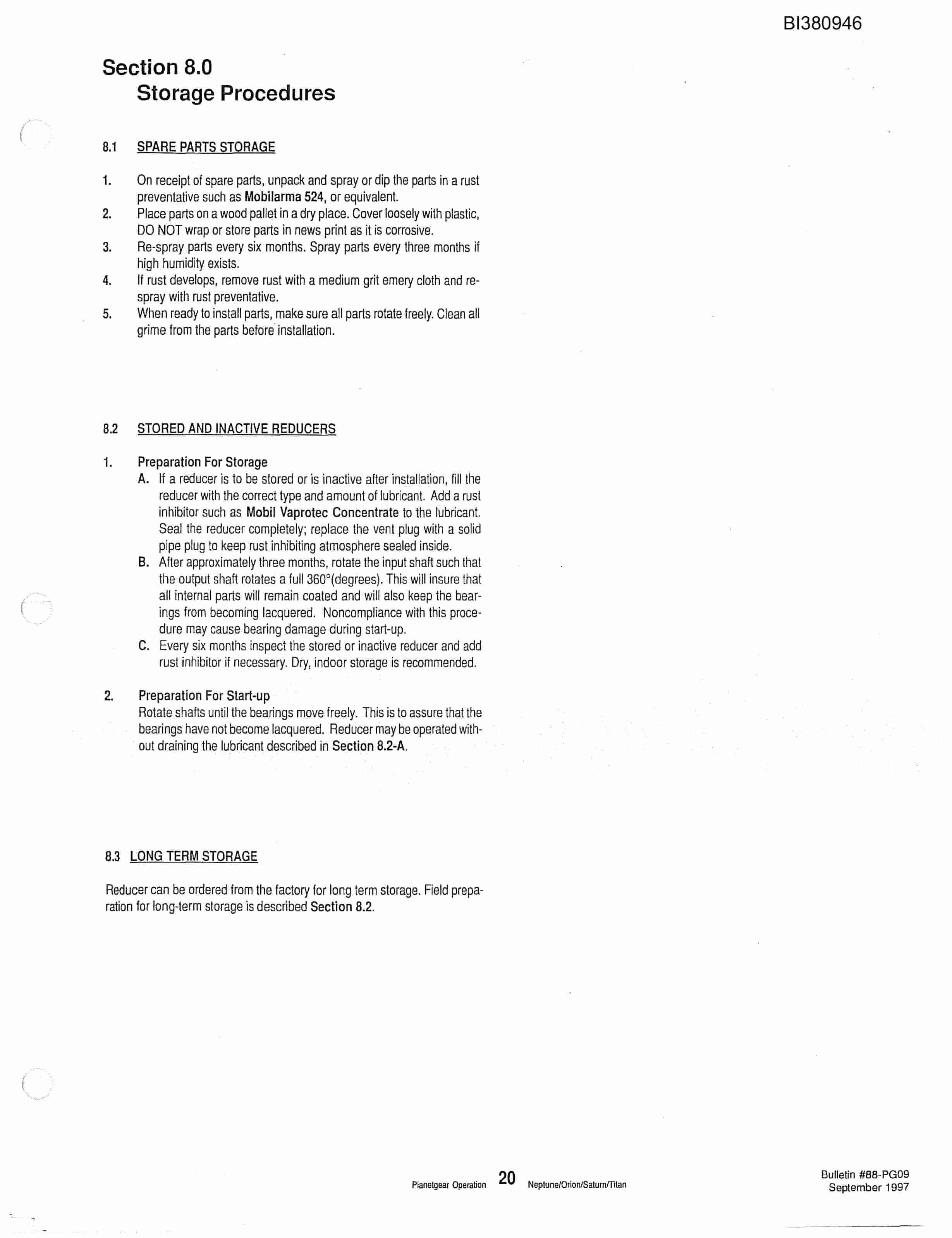 Bucyrus 42in SDC 150HP Drive Parts Catalog BI380946-3
