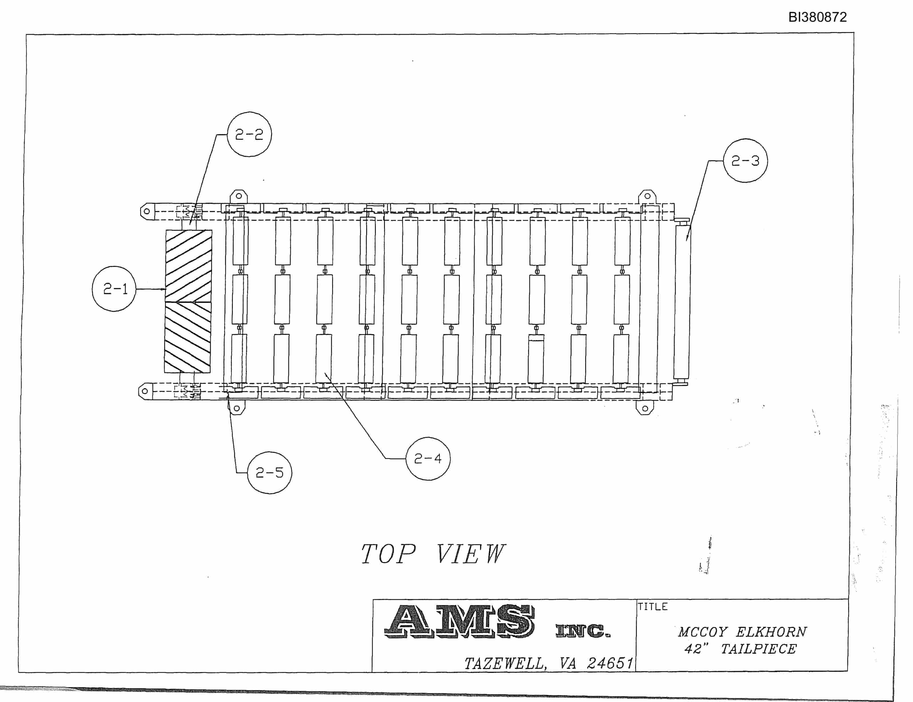 Bucyrus 42in SDC 150HP, Tailpiece Parts Catalog BI380872-2