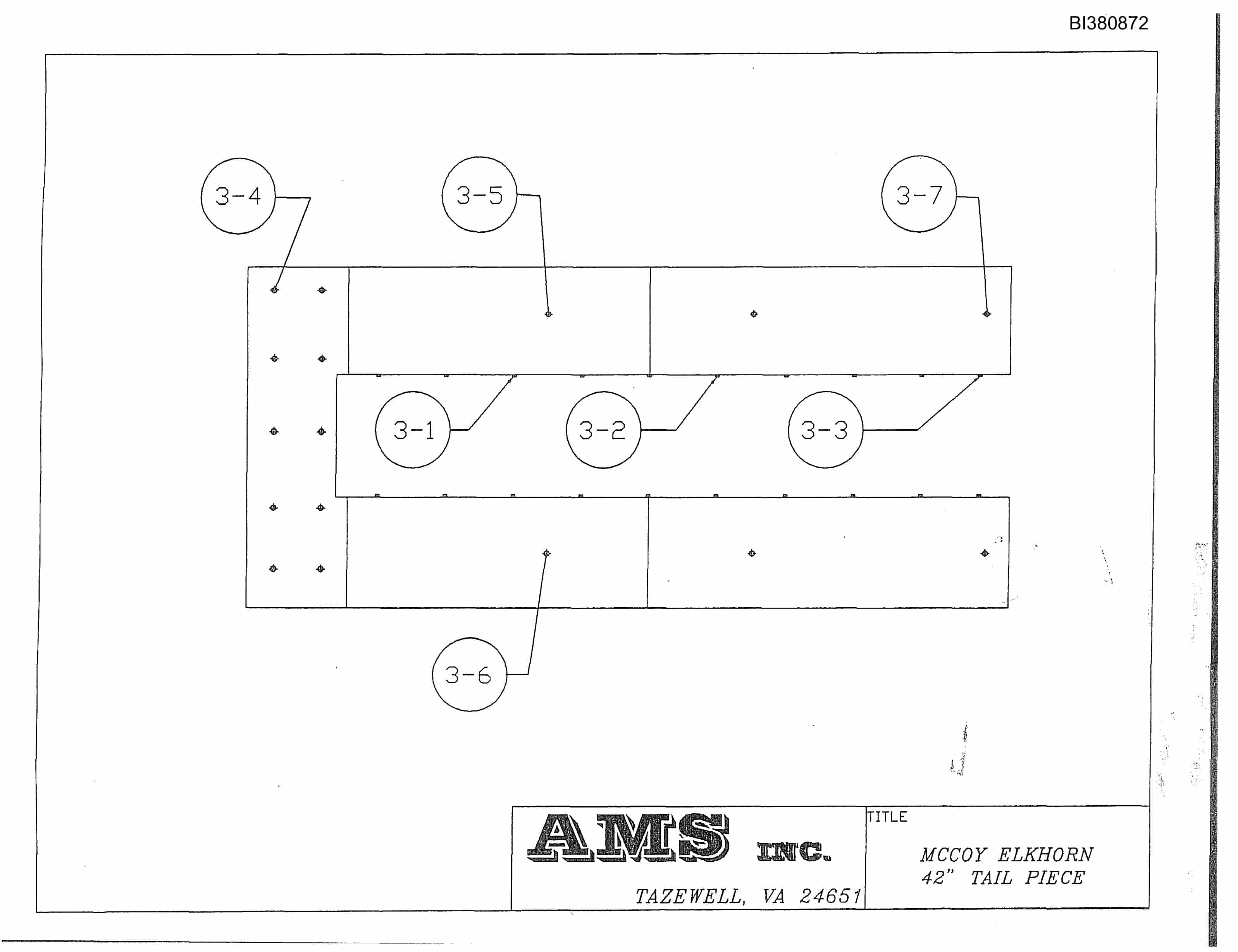 Bucyrus 42in SDC 150HP, Tailpiece Parts Catalog BI380872-5
