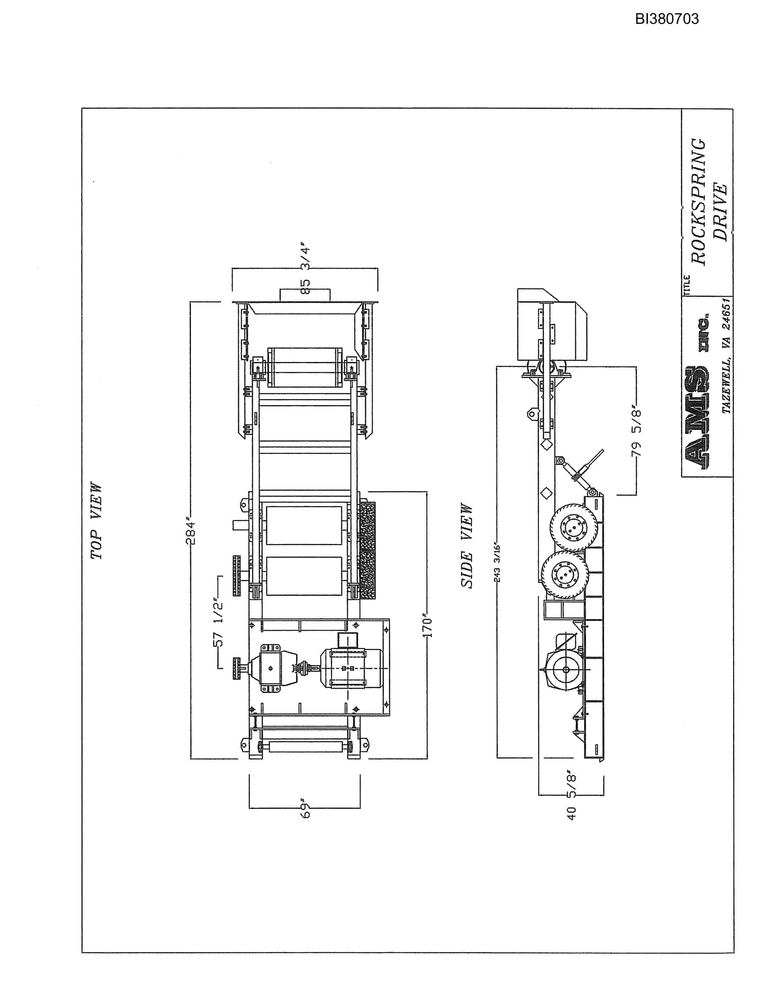 Bucyrus 42in Single Drive, Tailpiece, Take-Up Parts Catalog BI380703-2
