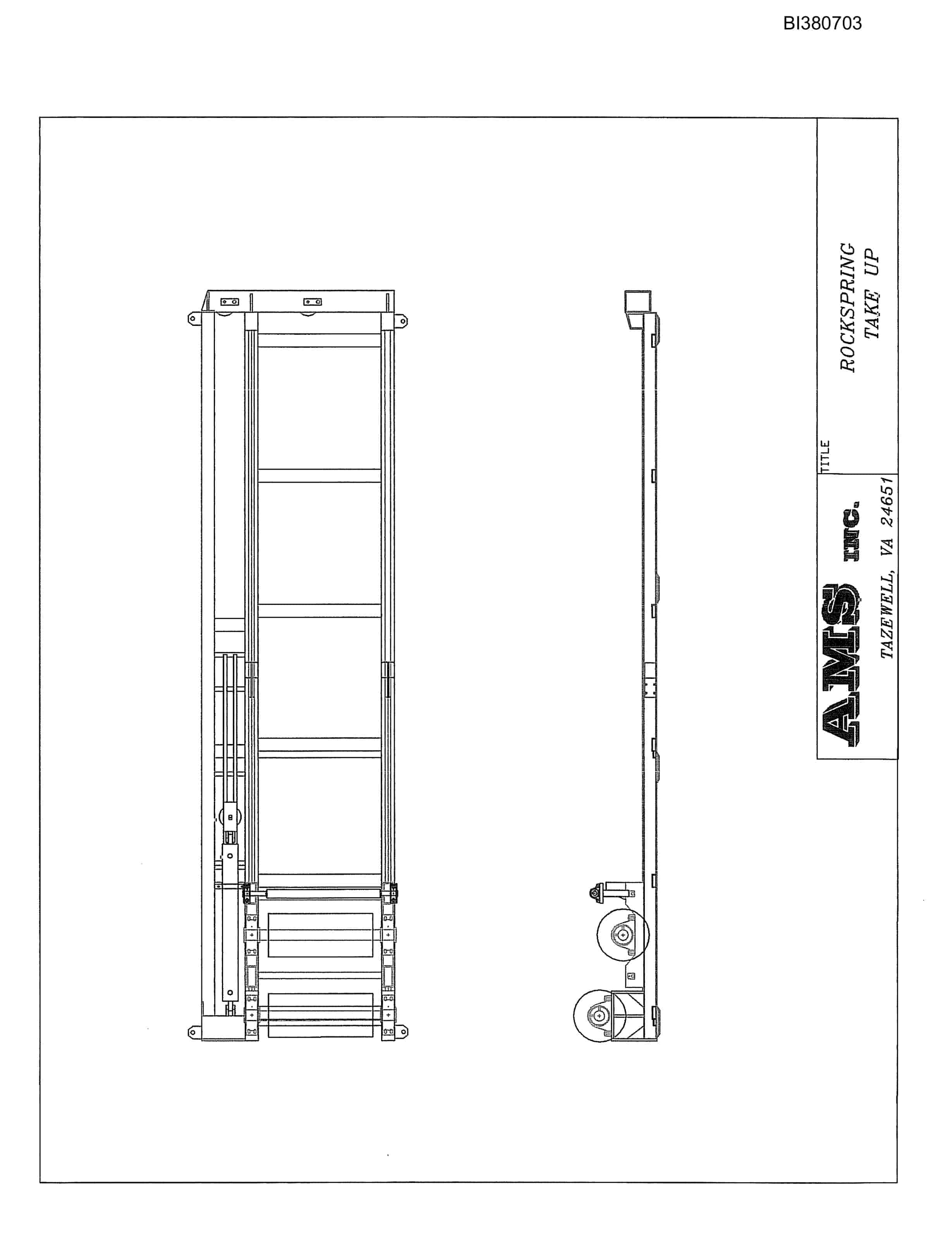 Bucyrus 42in Single Drive, Tailpiece, Take-Up Parts Catalog BI380703-5