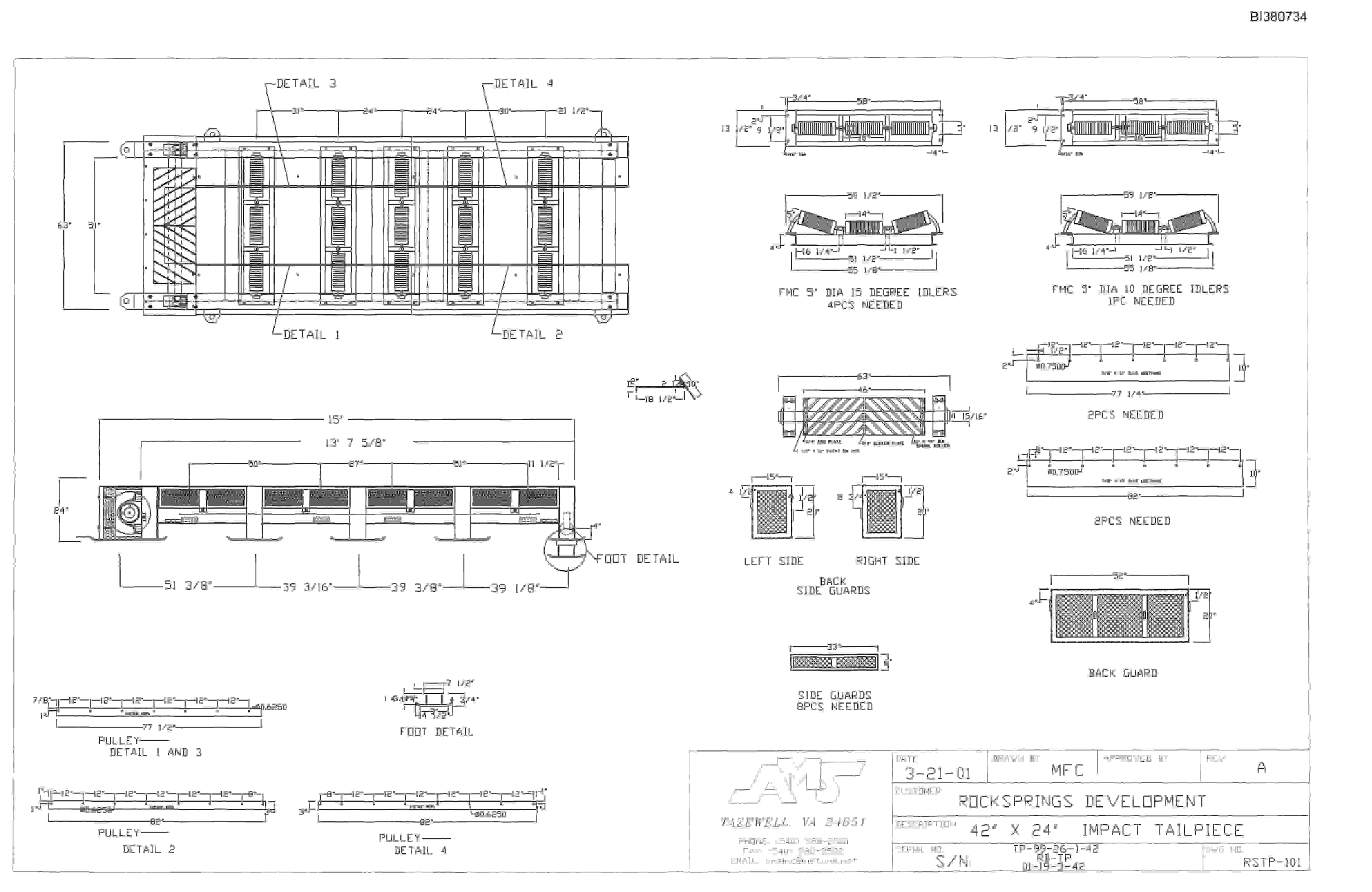 Bucyrus 42in Tailpiece Parts Catalog BI380734-4