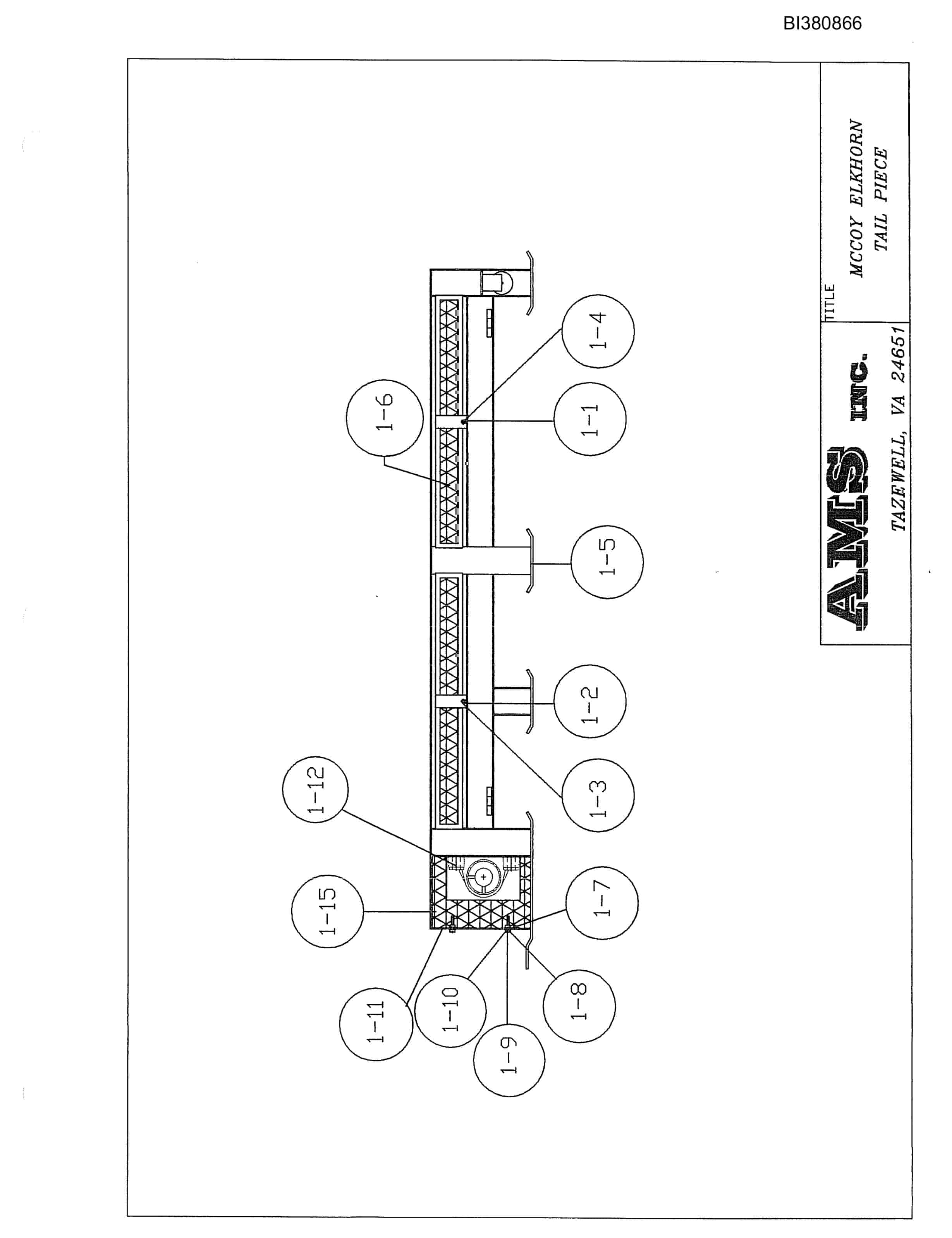 Bucyrus 42in Tailpiece Parts Catalog BI380866-2