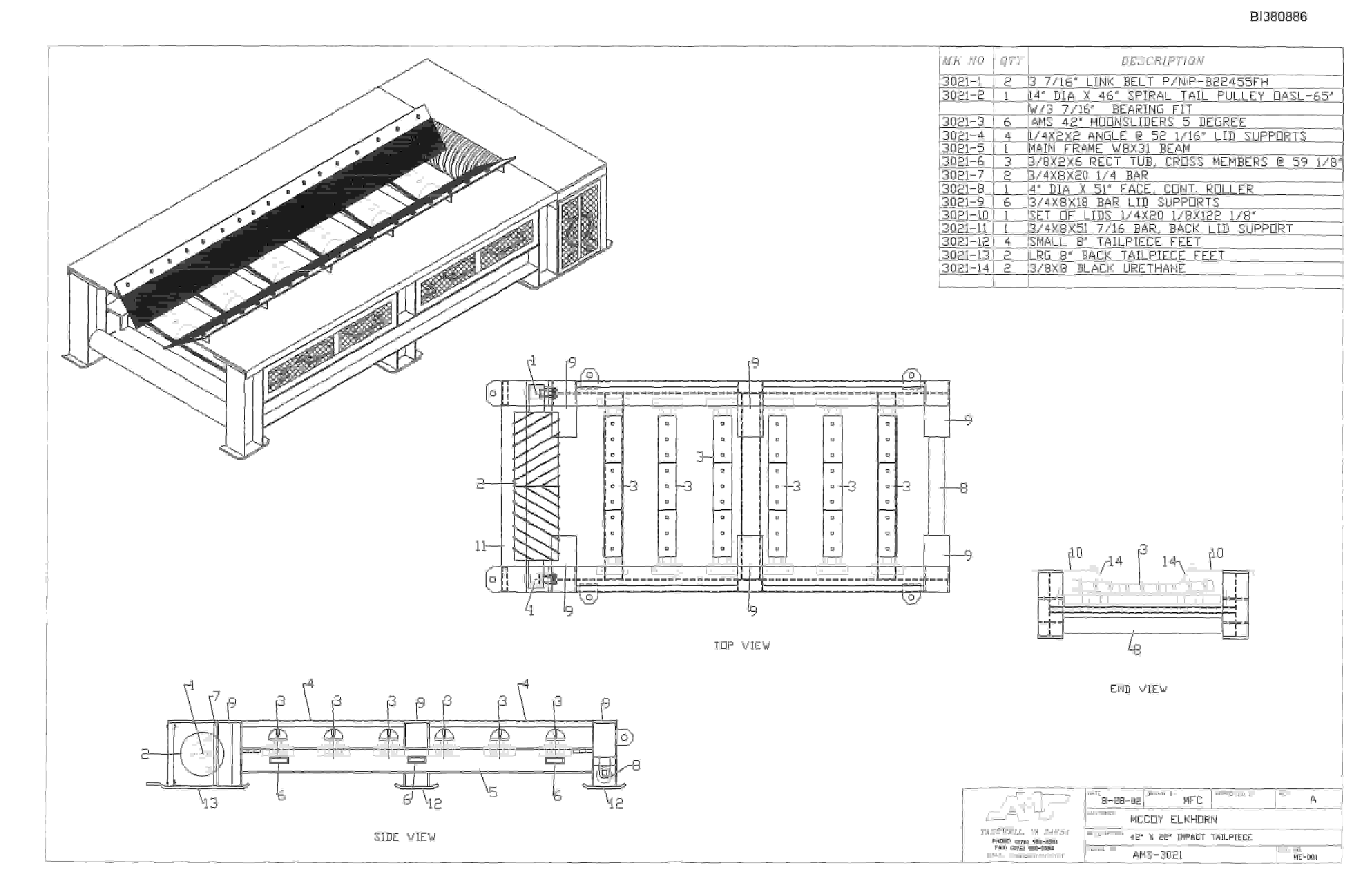 Bucyrus 42in Tailpiece Parts Catalog BI380886-5
