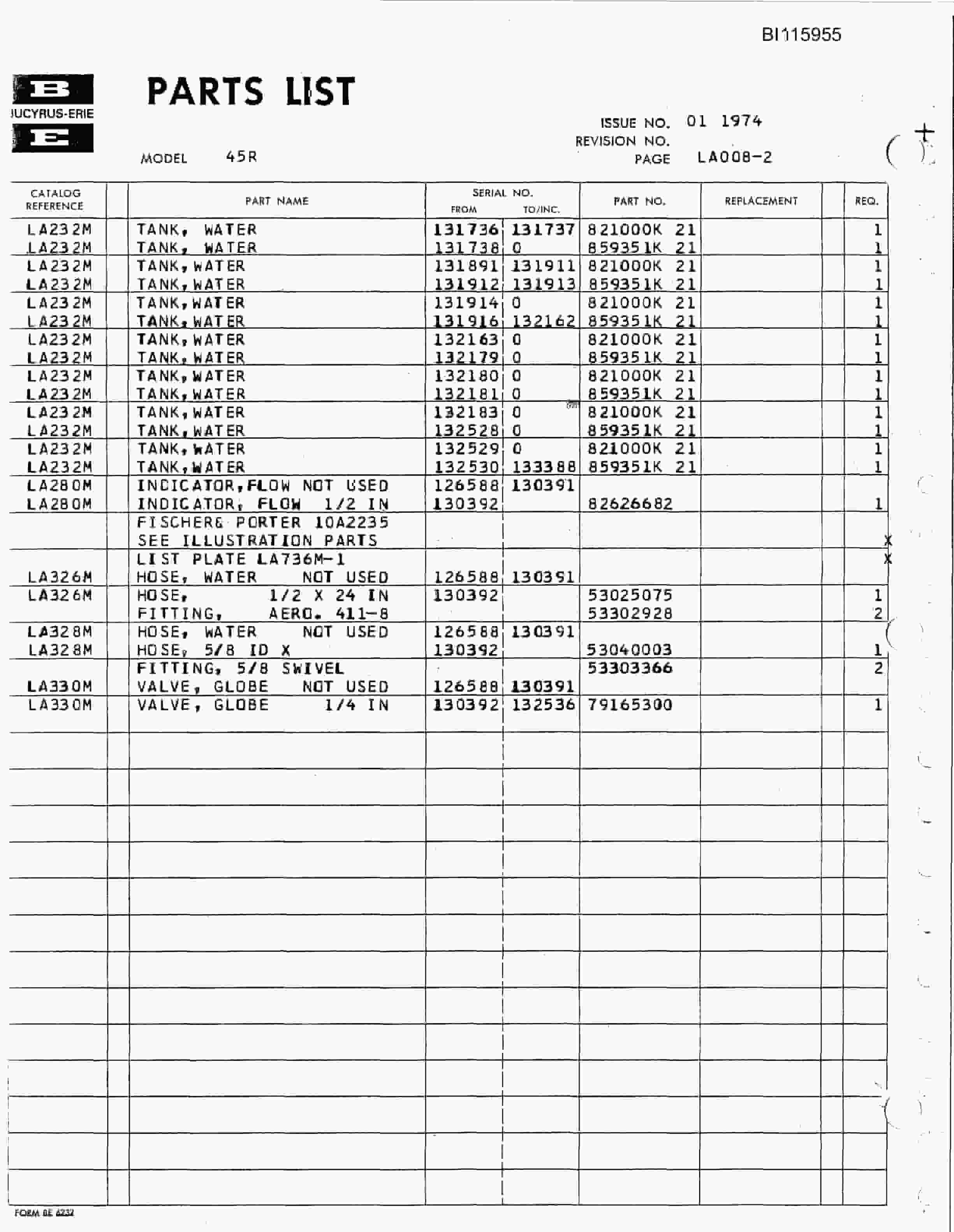 Bucyrus 45-R Rotary Drill Technical Manual BI115955-2