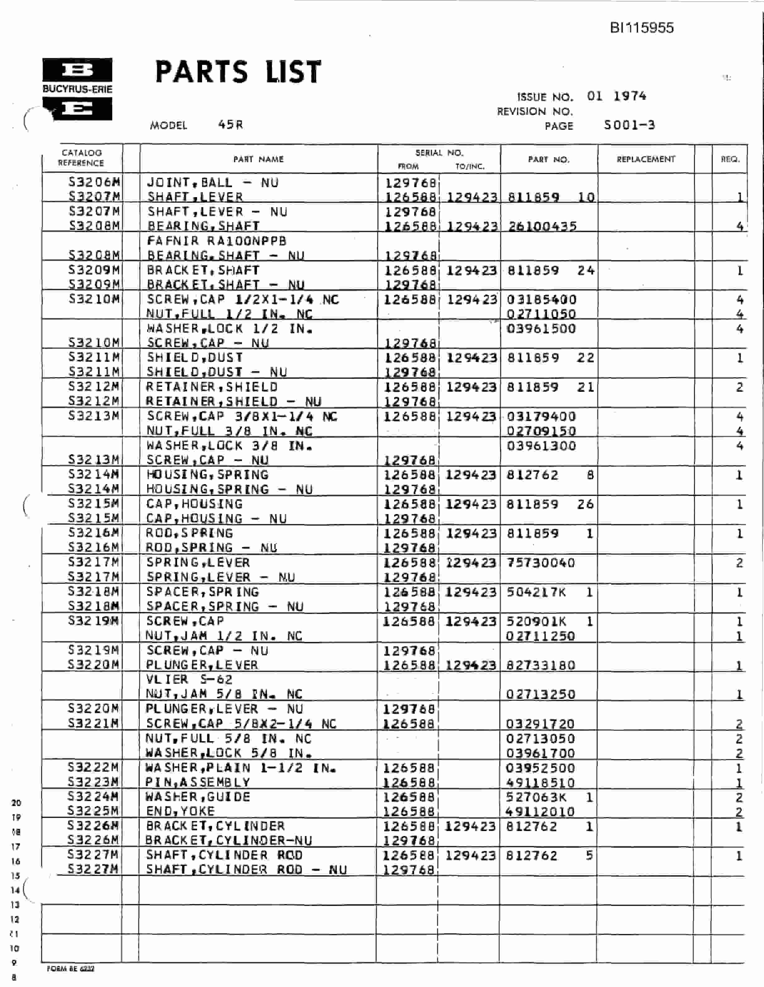 Bucyrus 45-R Rotary Drill Technical Manual BI115955-3