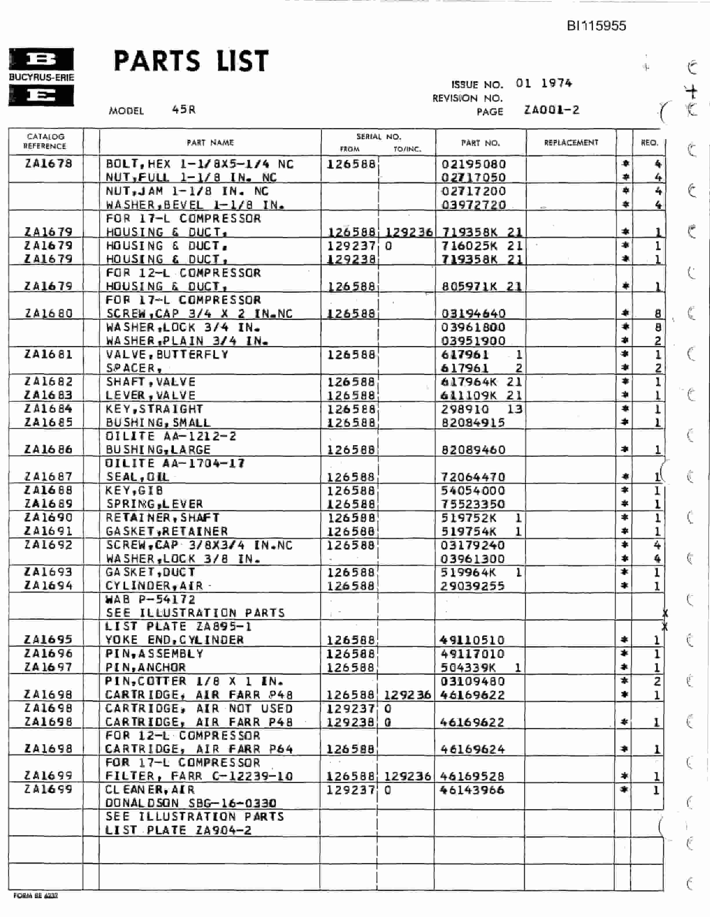 Bucyrus 45-R Rotary Drill Technical Manual BI115955-4