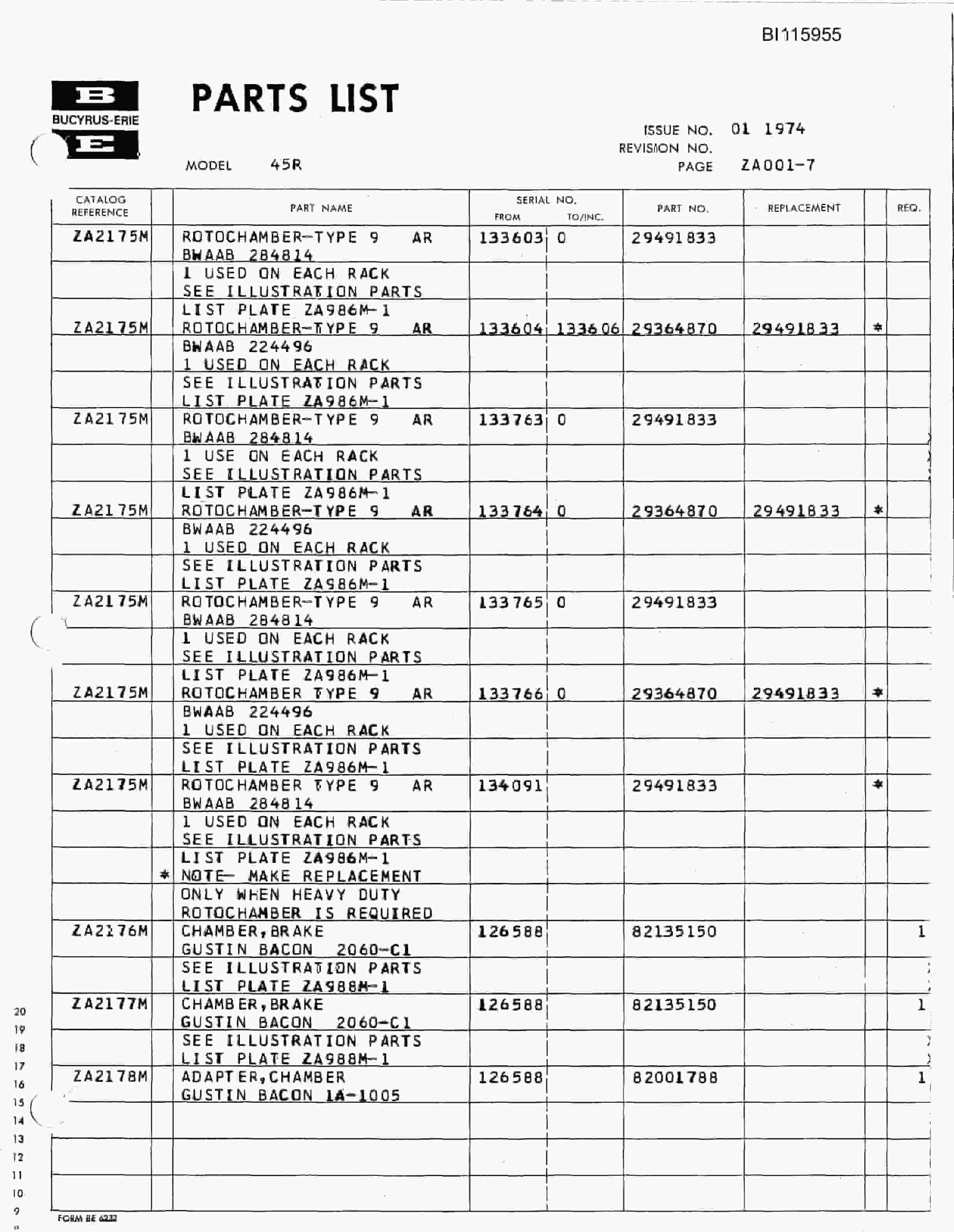 Bucyrus 45-R Rotary Drill Technical Manual BI115955-5