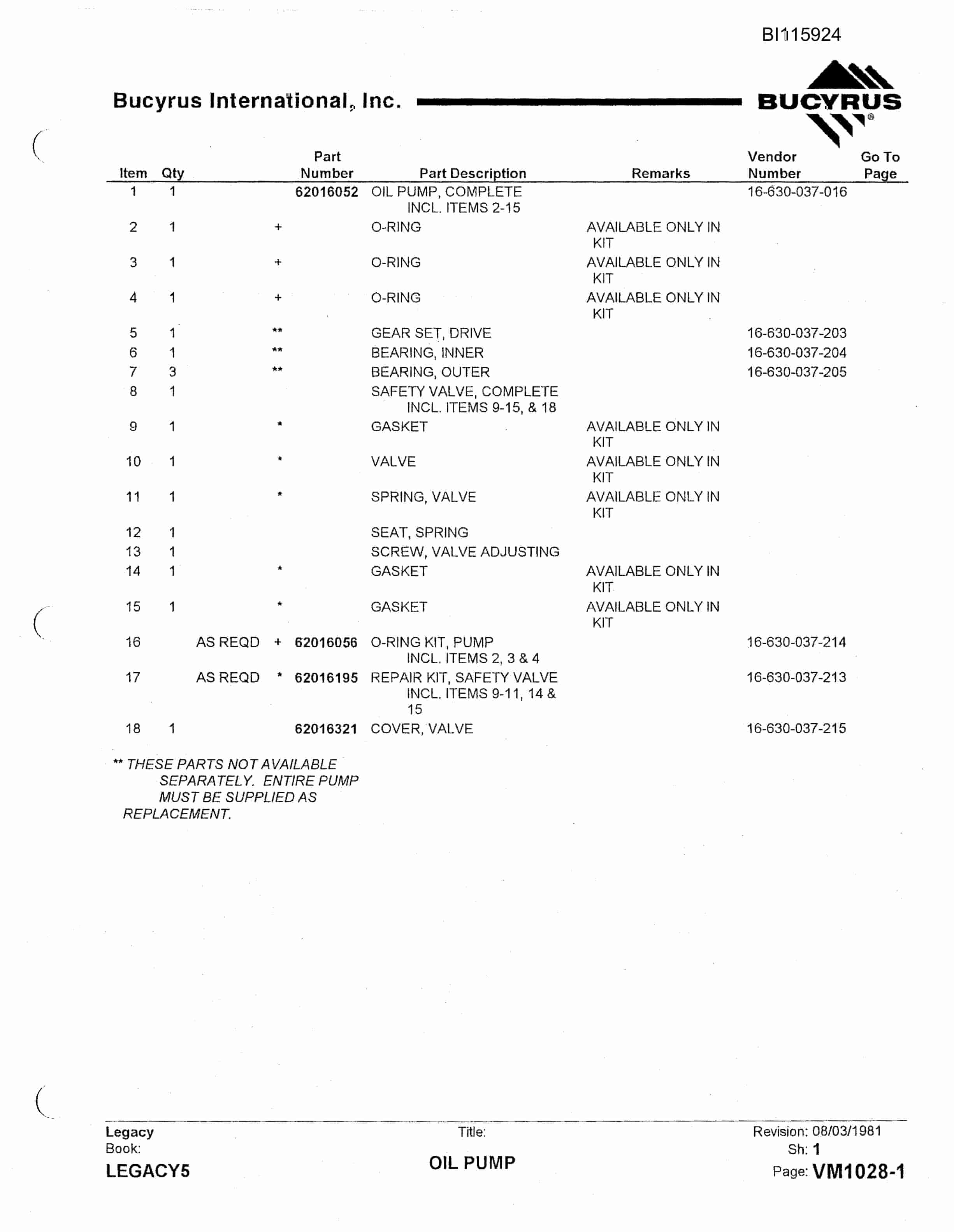 Bucyrus 45R Drill Technical Manual BI115924-3