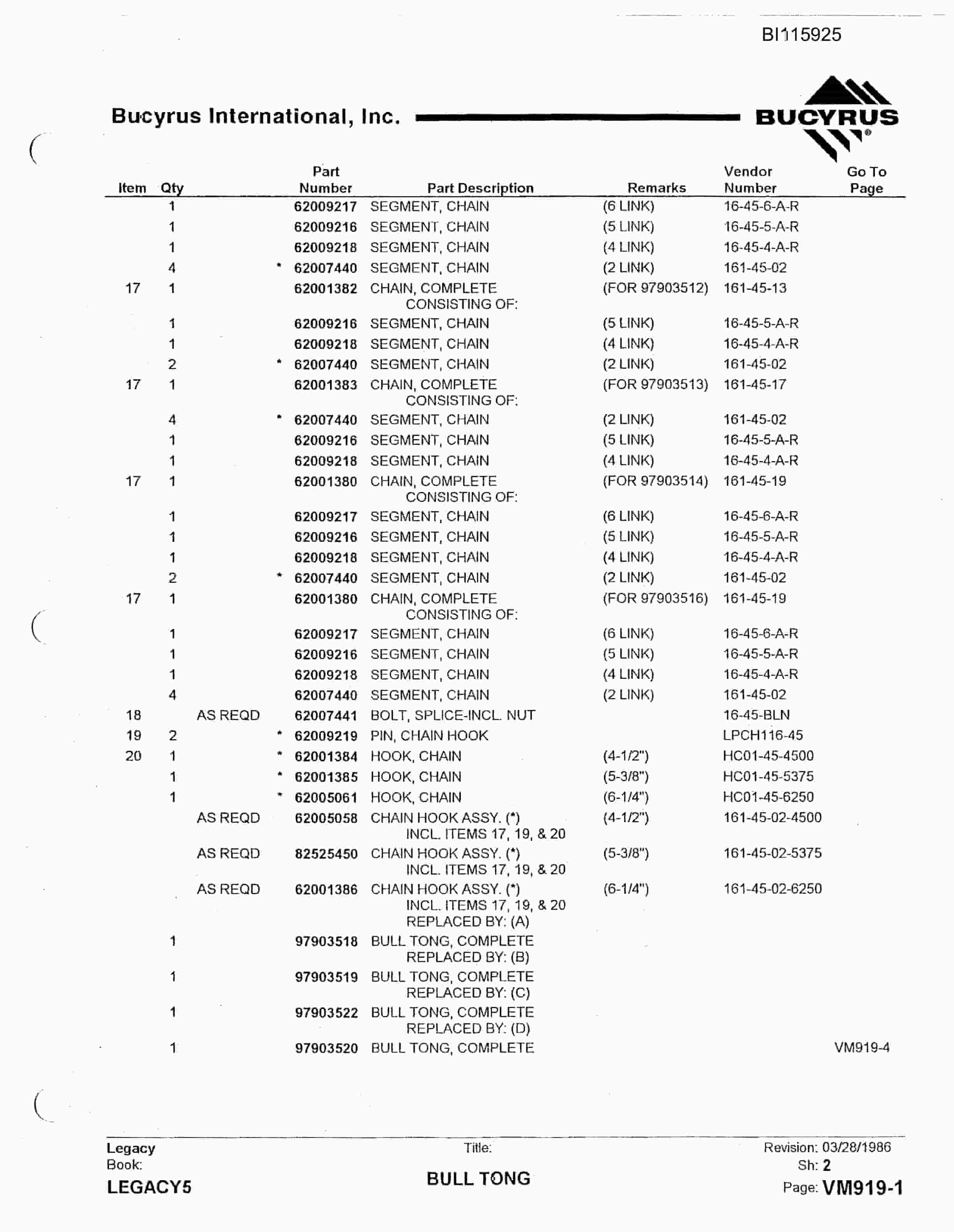 Bucyrus 45R Drill Technical Manual BI115925-3
