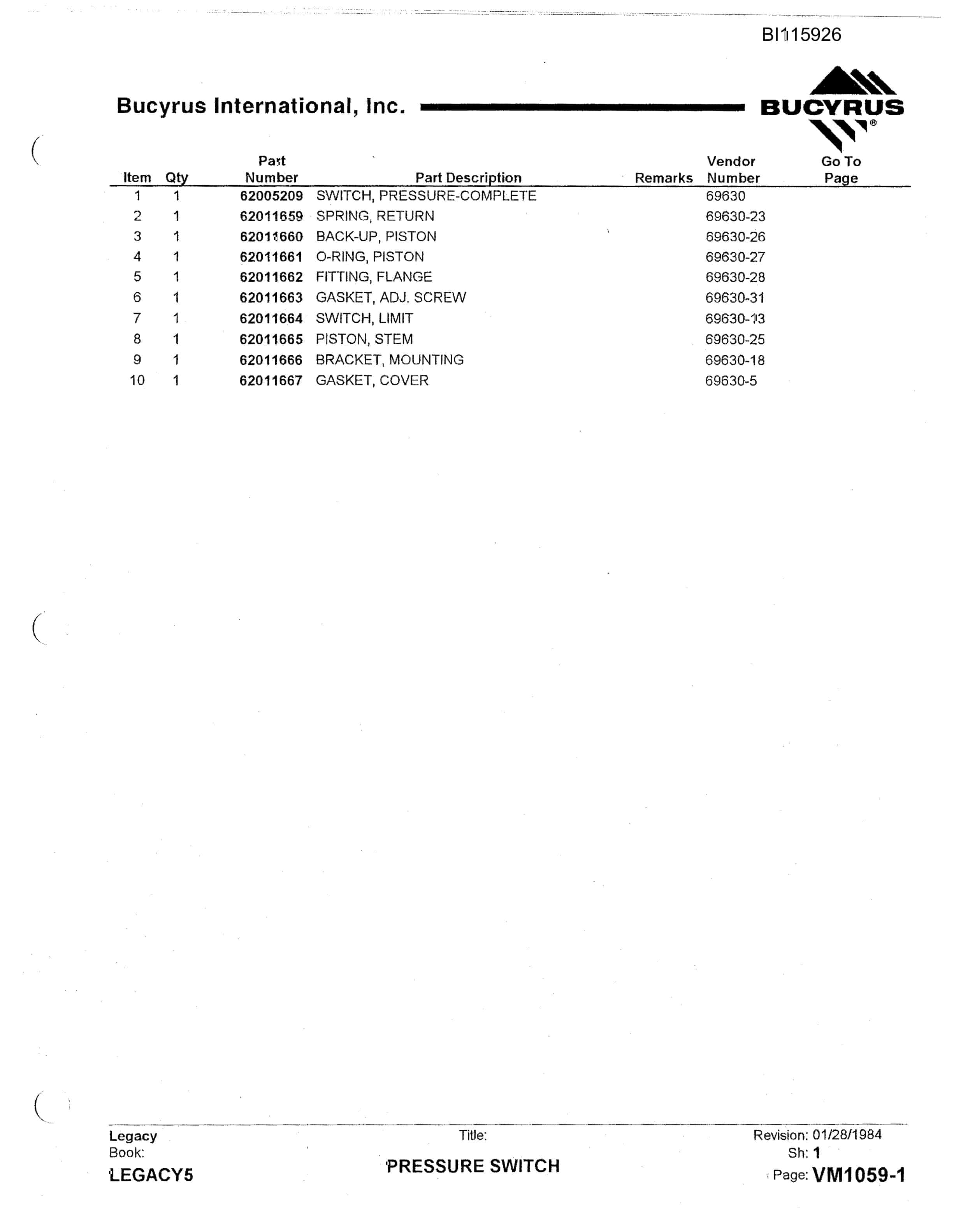 Bucyrus 45R Drill Technical Manual BI115926-4