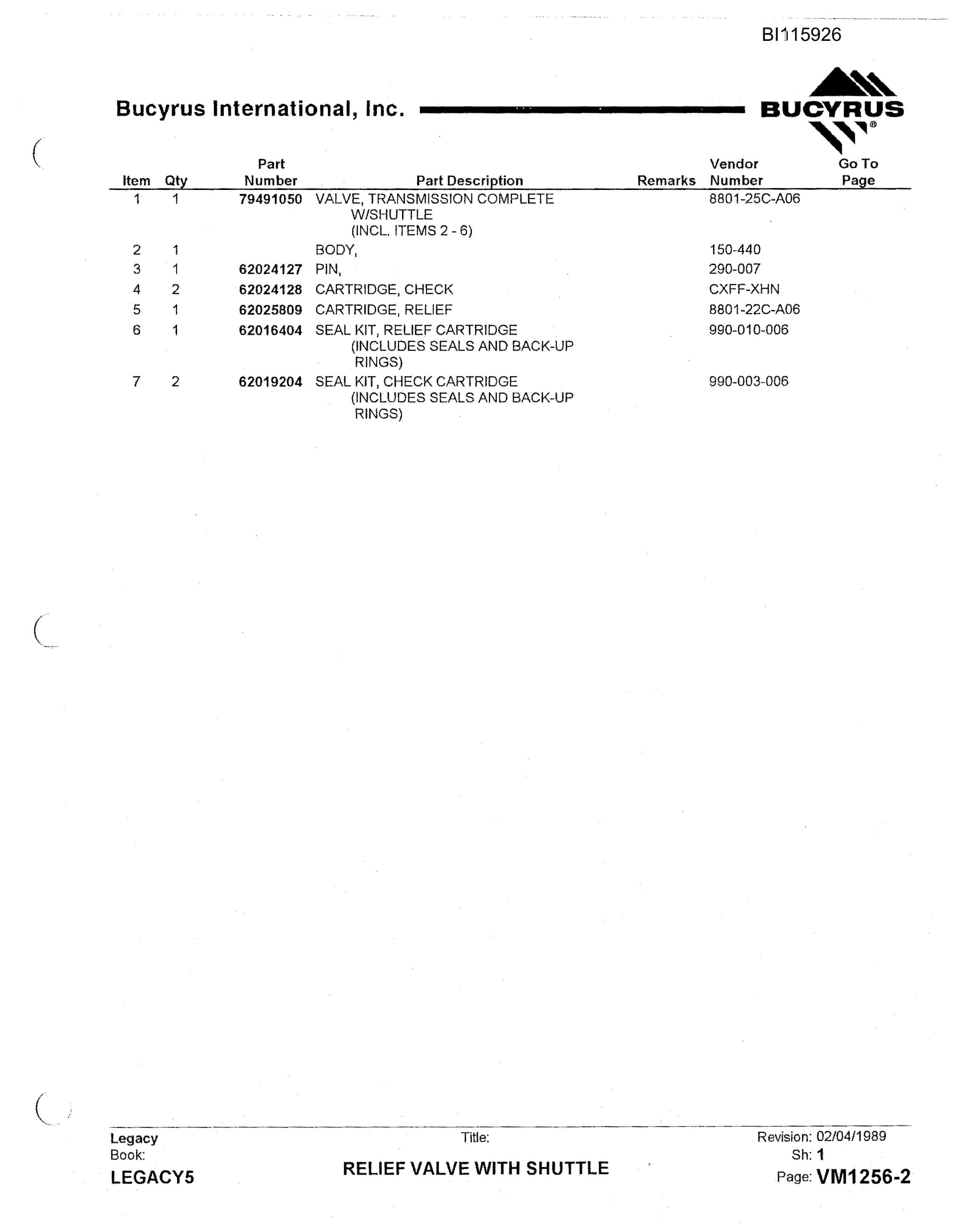 Bucyrus 45R Drill Technical Manual BI115926-5
