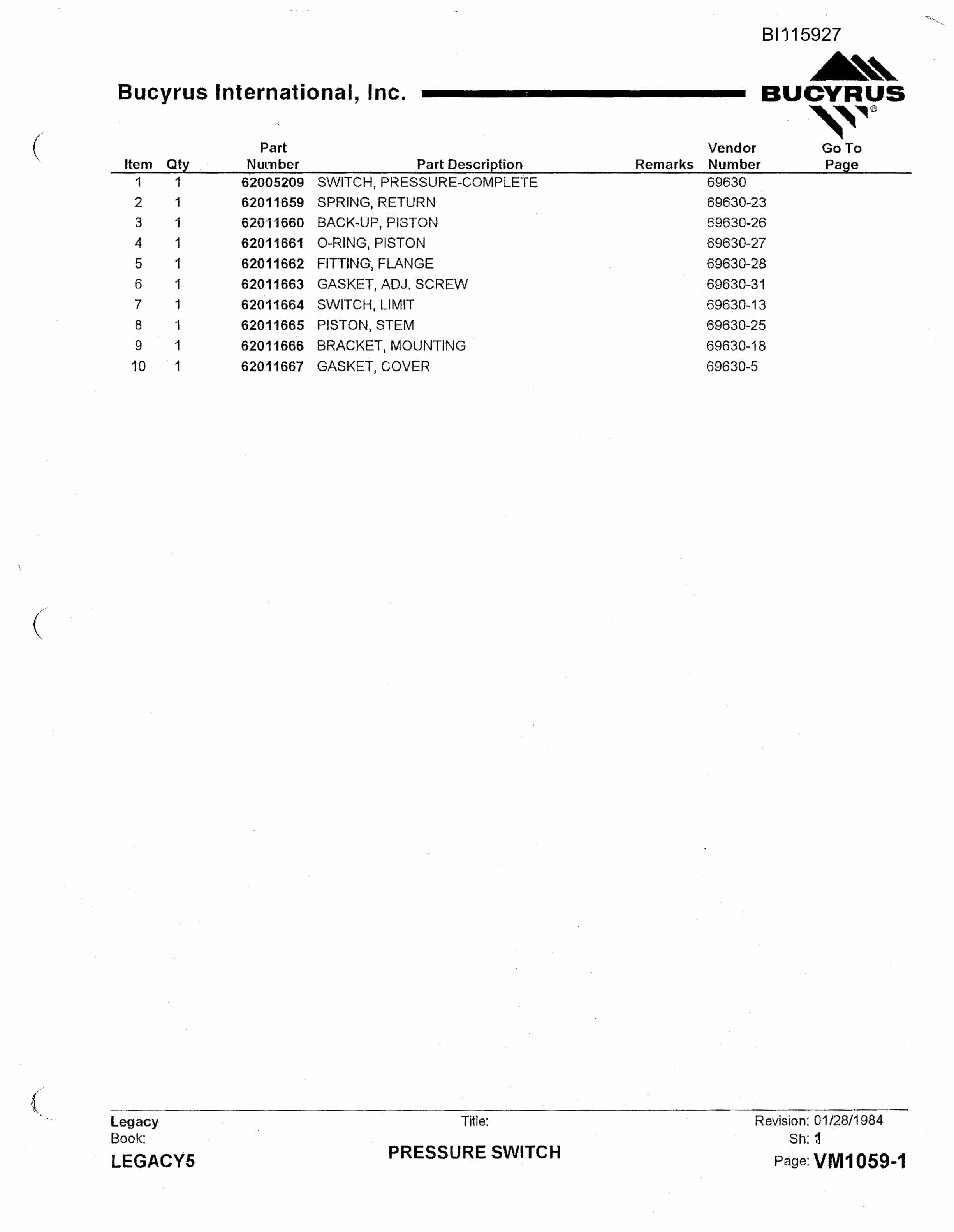 Bucyrus 45R Drill Technical Manual BI115927-4
