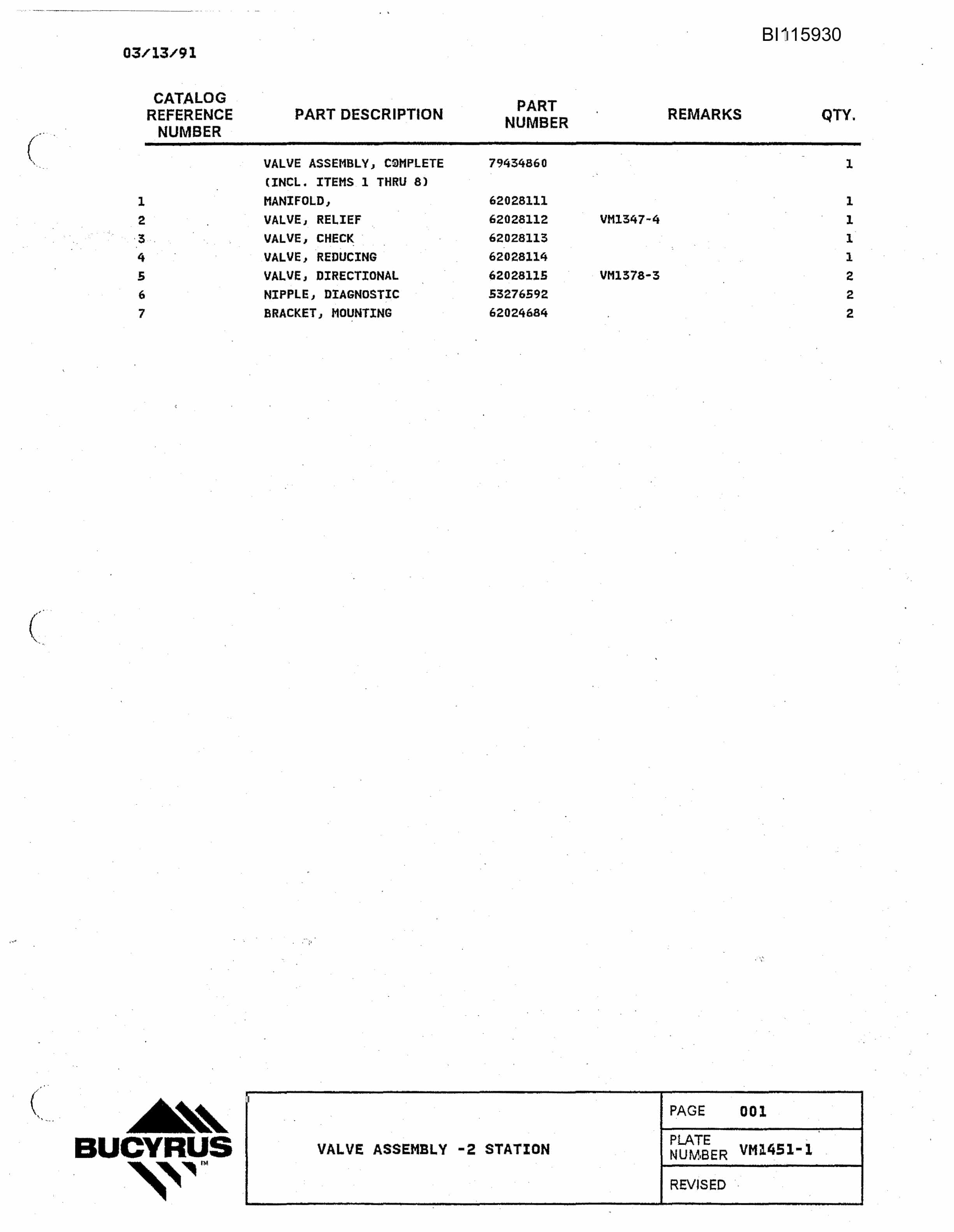 Bucyrus 47R Diesel Blast Hole Drill Technical Manual BI115930-4