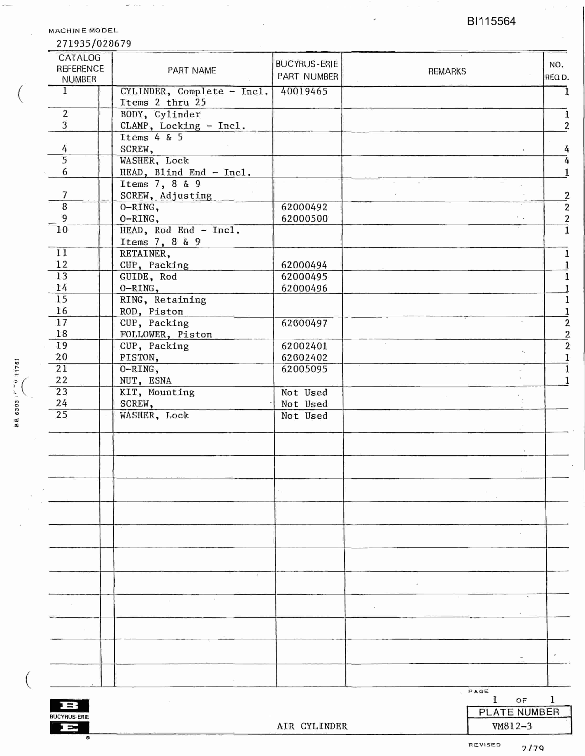 Bucyrus 480-W Technical Manual BI115564-3