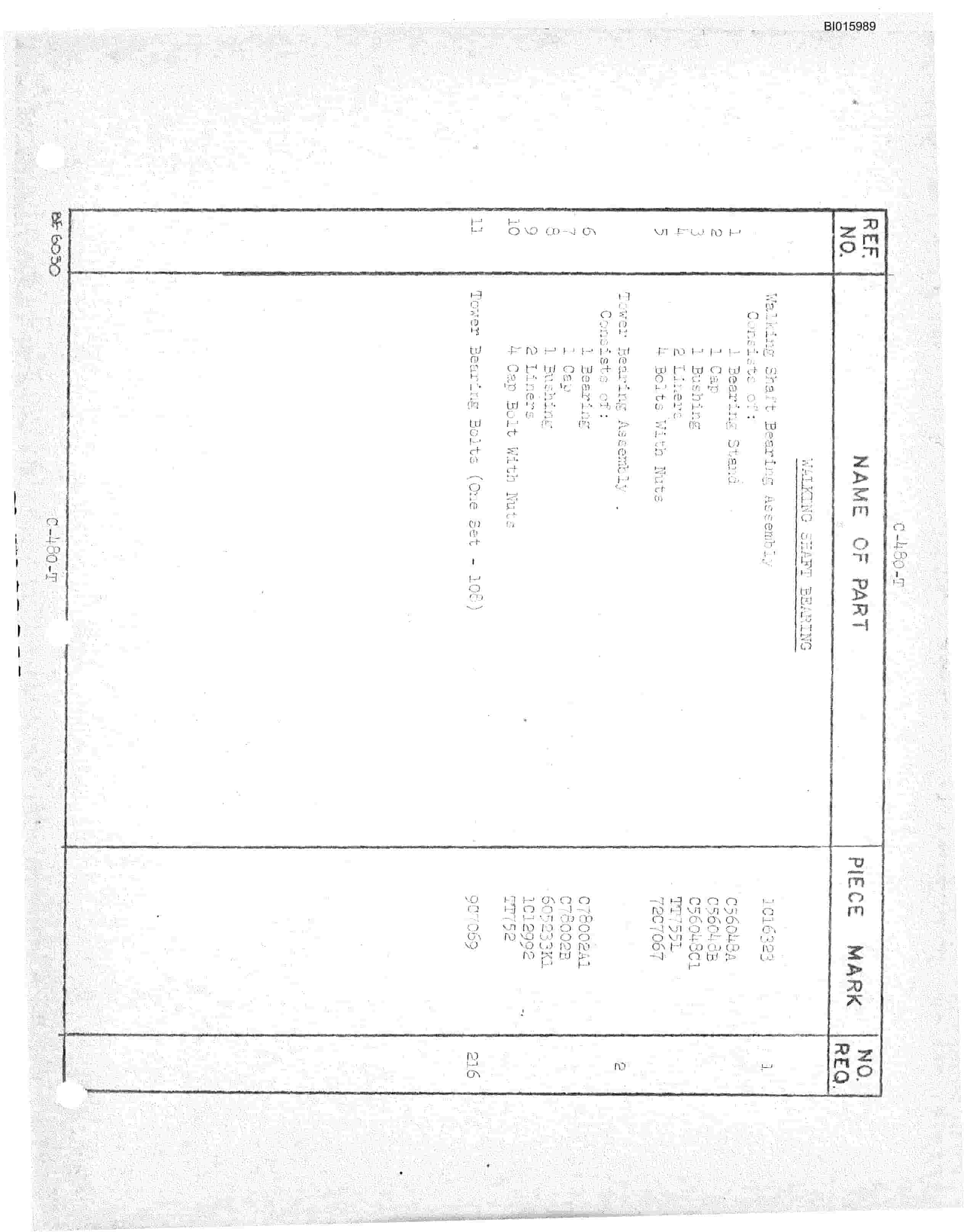 Bucyrus 480-W Walking Dragline Parts Catalog BI015989-4