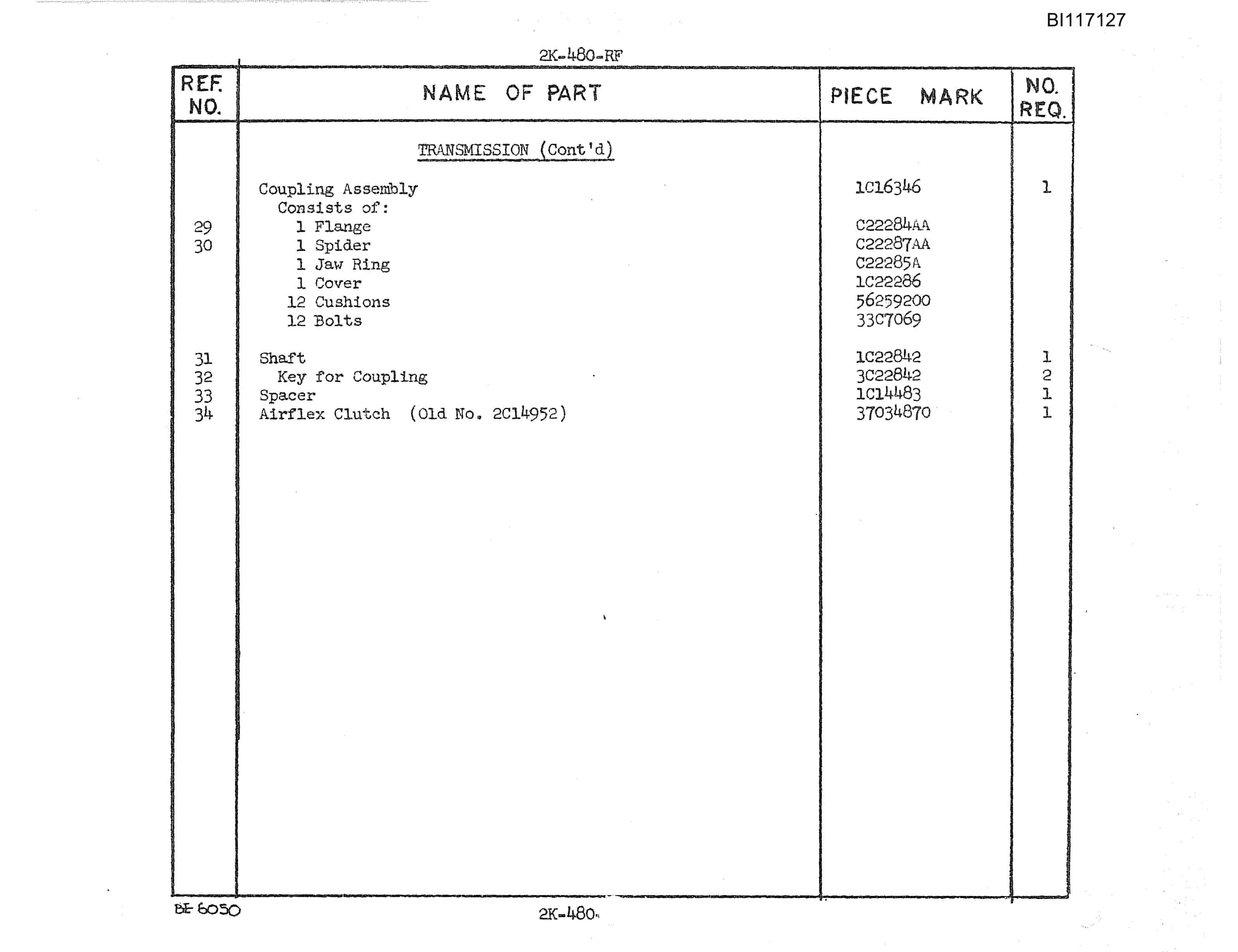 Bucyrus 480-W Walking Dragline Parts Catalog BI117127-3