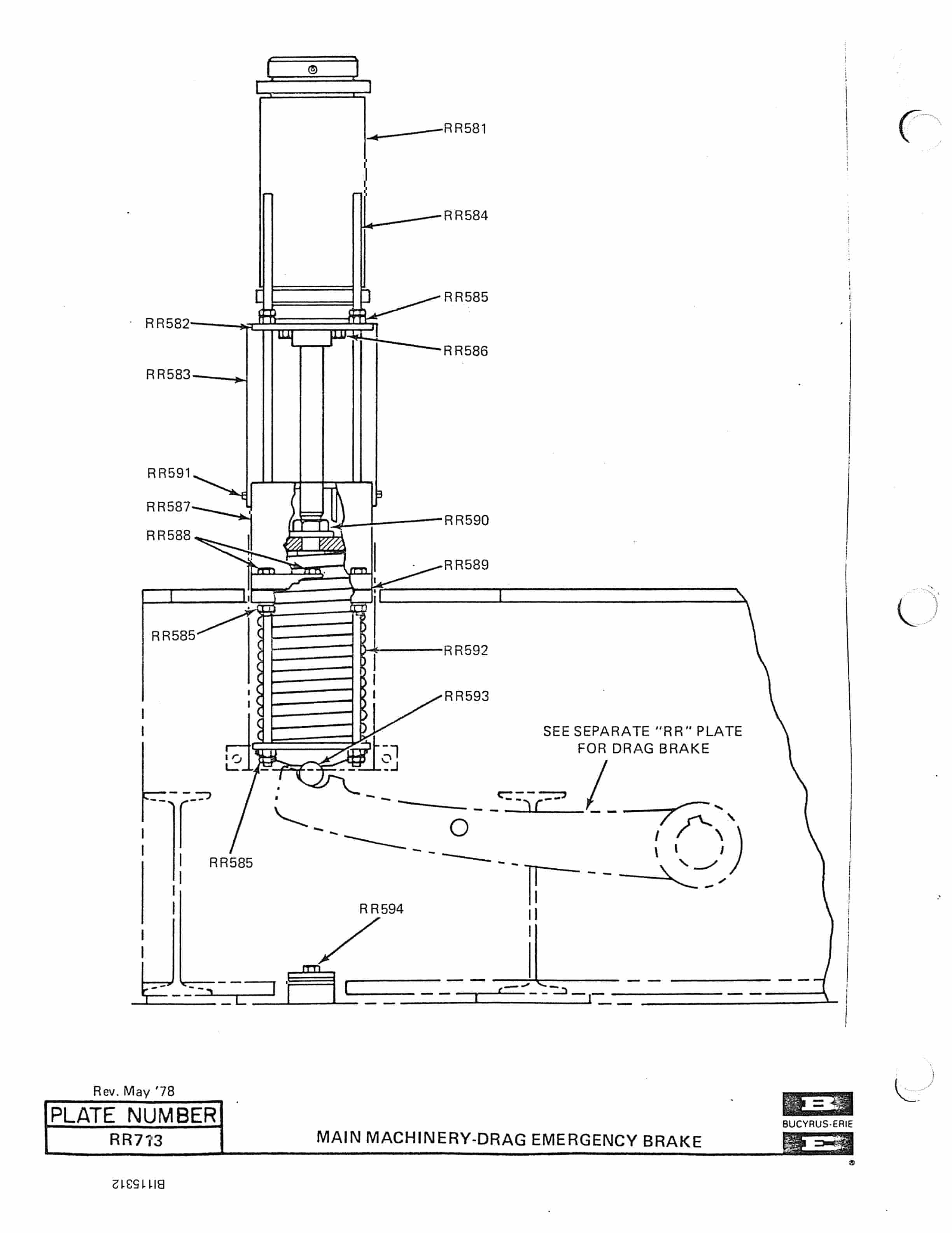 Bucyrus 480W Walking Dragline Parts Catalog BI115312-4
