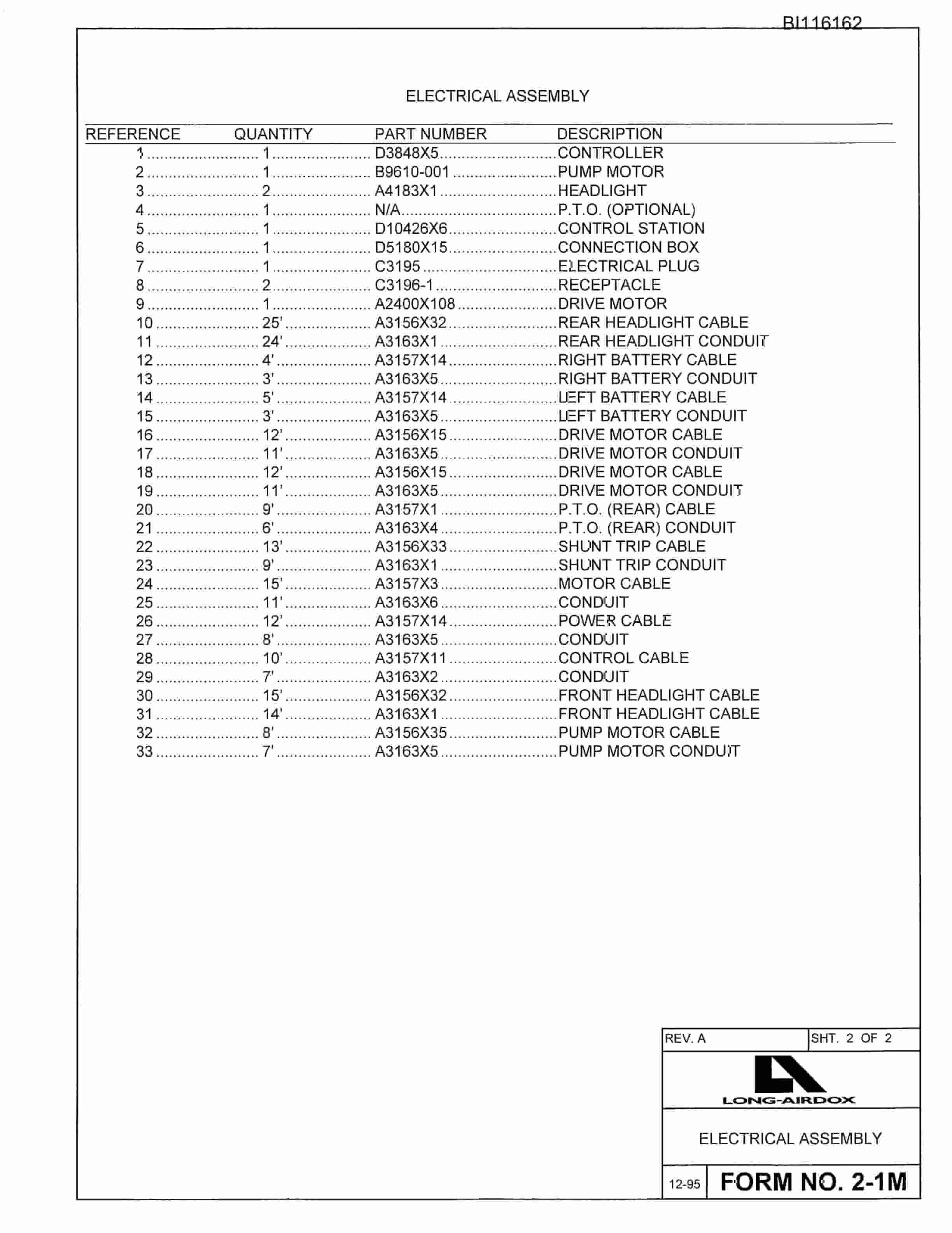 Bucyrus 486 Parts Catalog BI116162-2