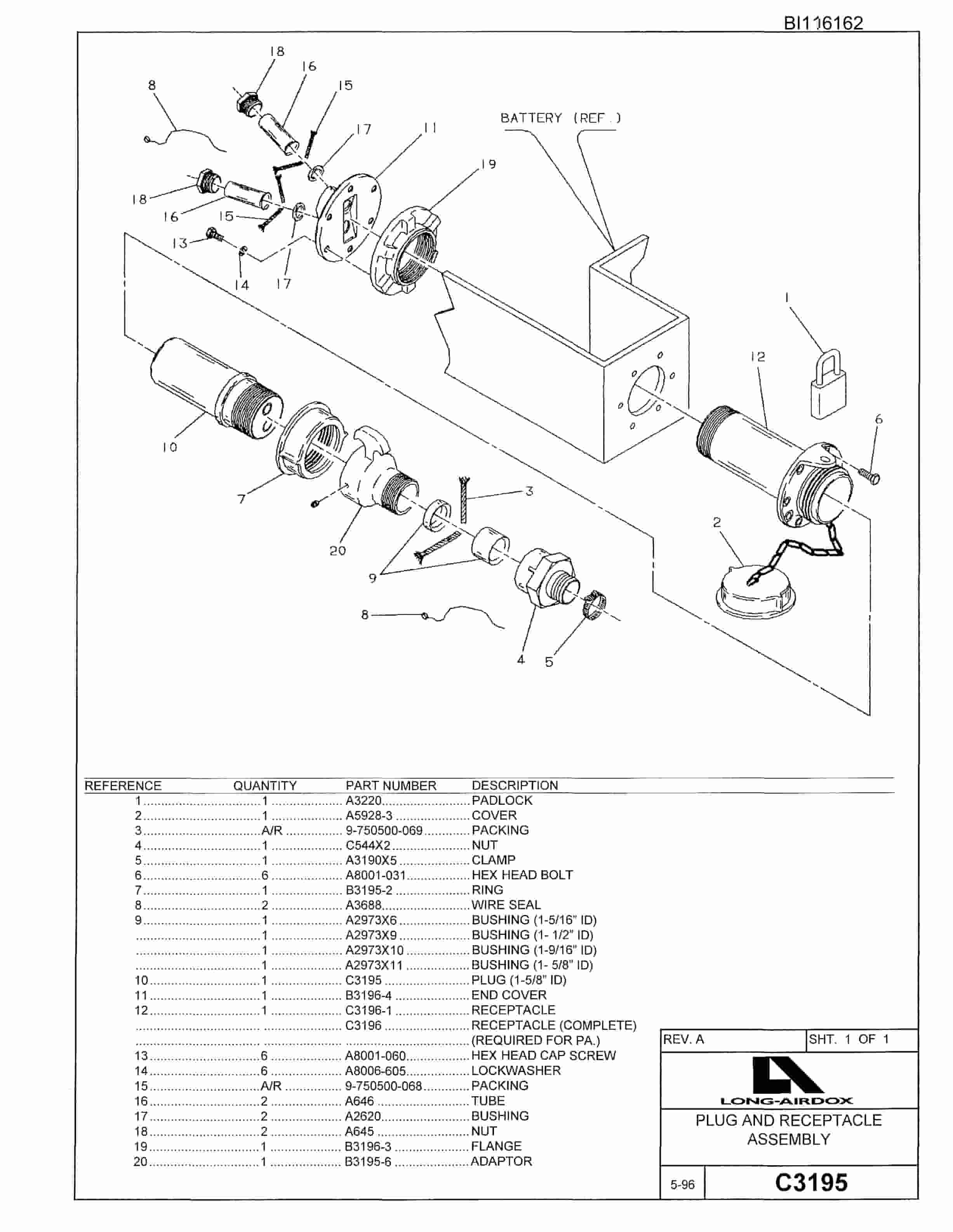 Bucyrus 486 Parts Catalog BI116162-3