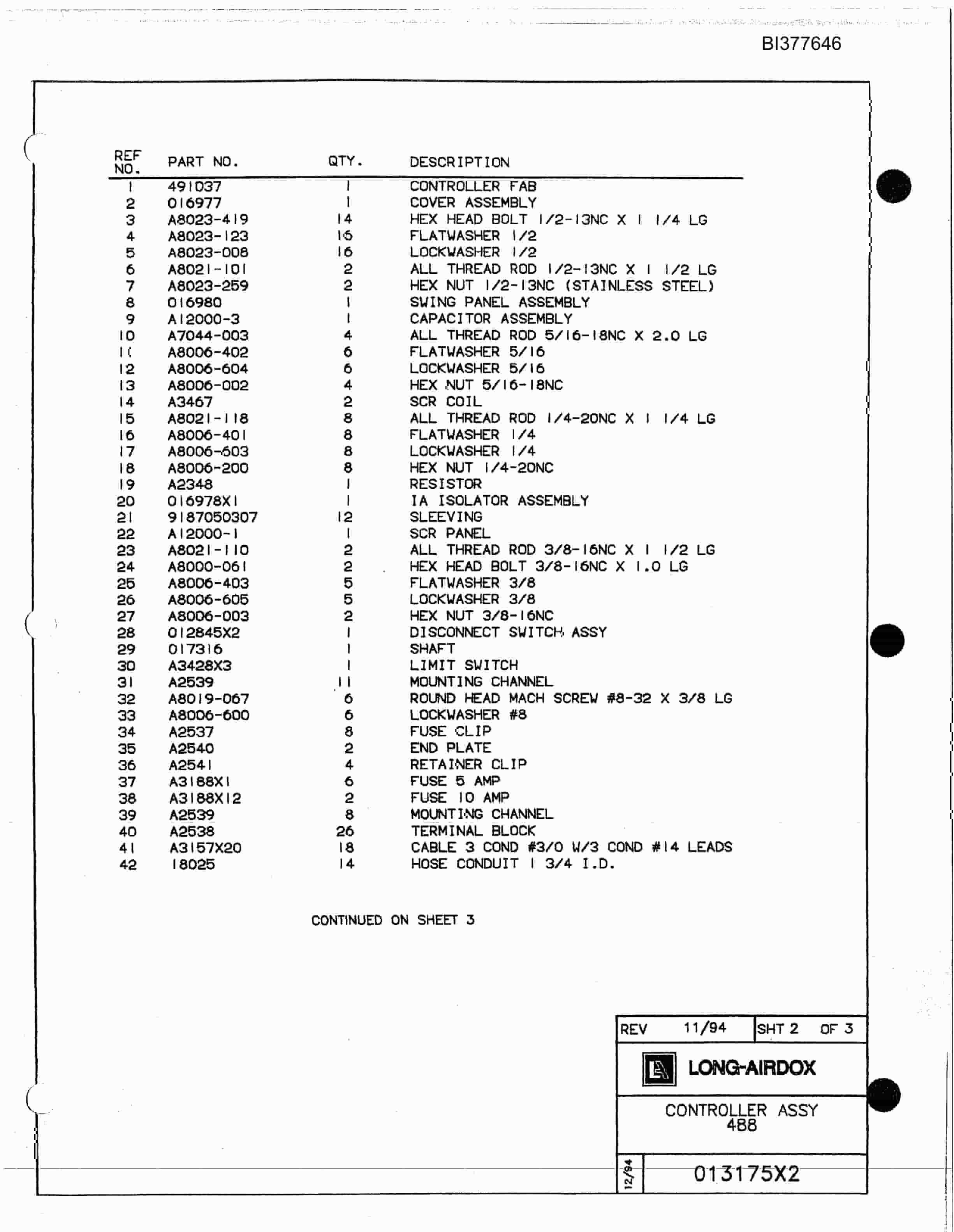 Bucyrus 488-2293 Un-A-Trac Parts Catalog BI377646-2