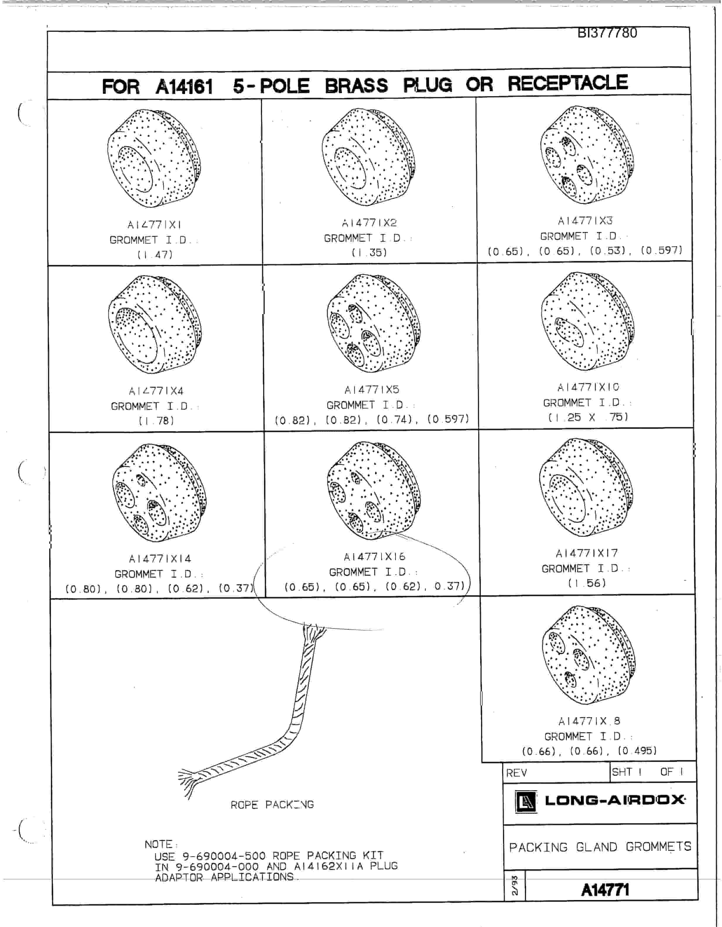 Bucyrus 488-2299, 2300 Parts Catalog BI377780-2
