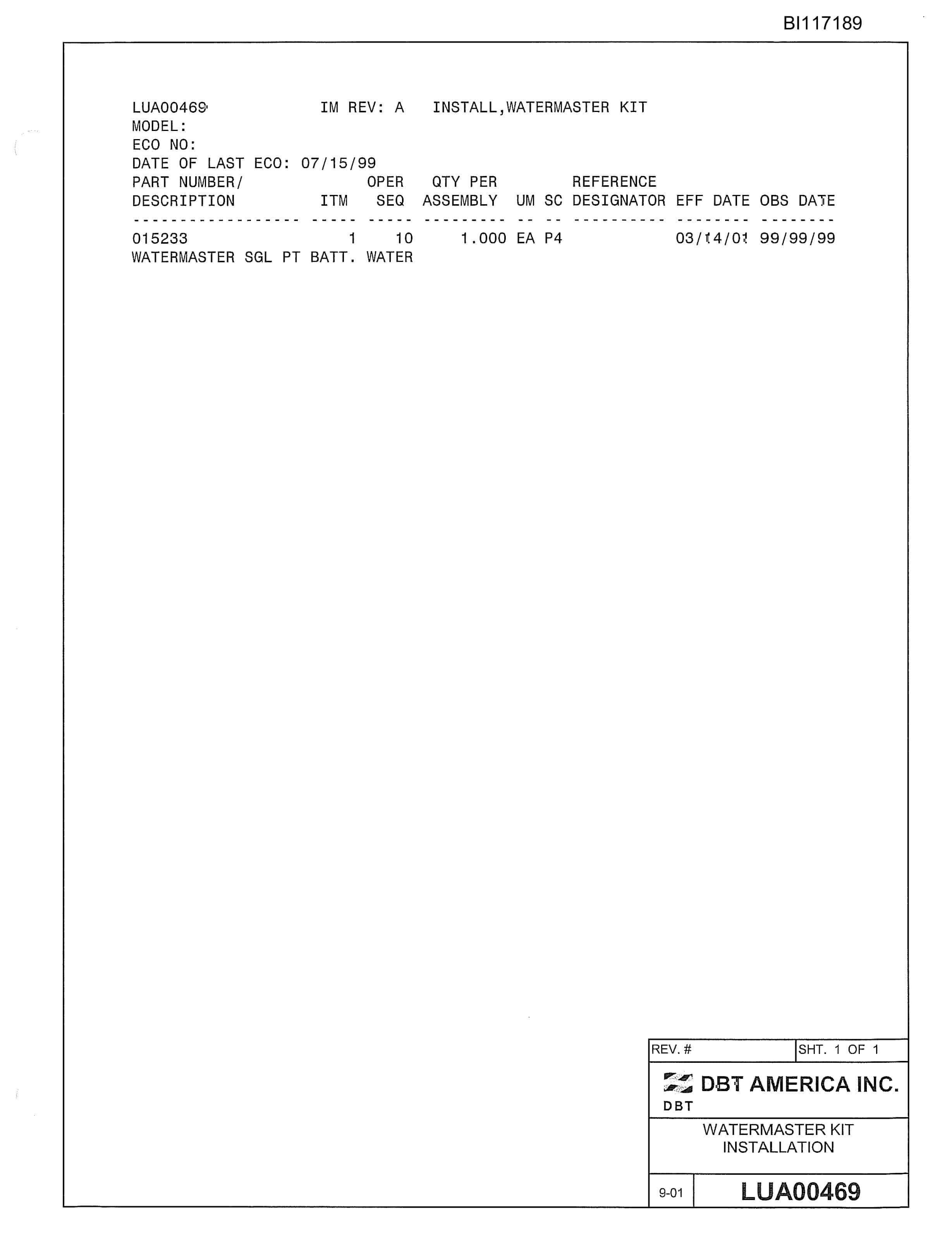 Bucyrus 488-2471 Parts Catalog BI117189-3