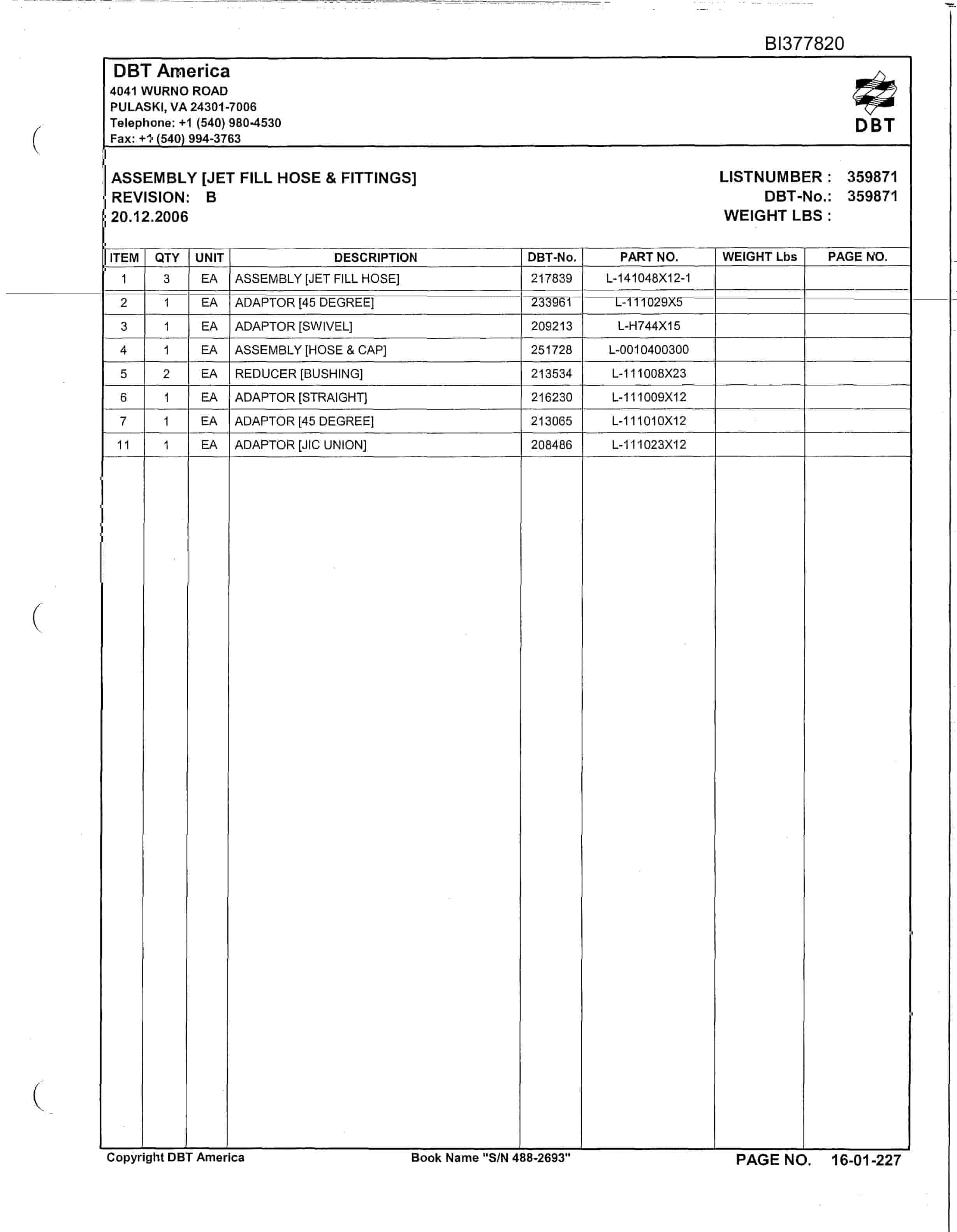 Bucyrus 488-2693 Un-A-Trac Parts Catalog BI377820-2