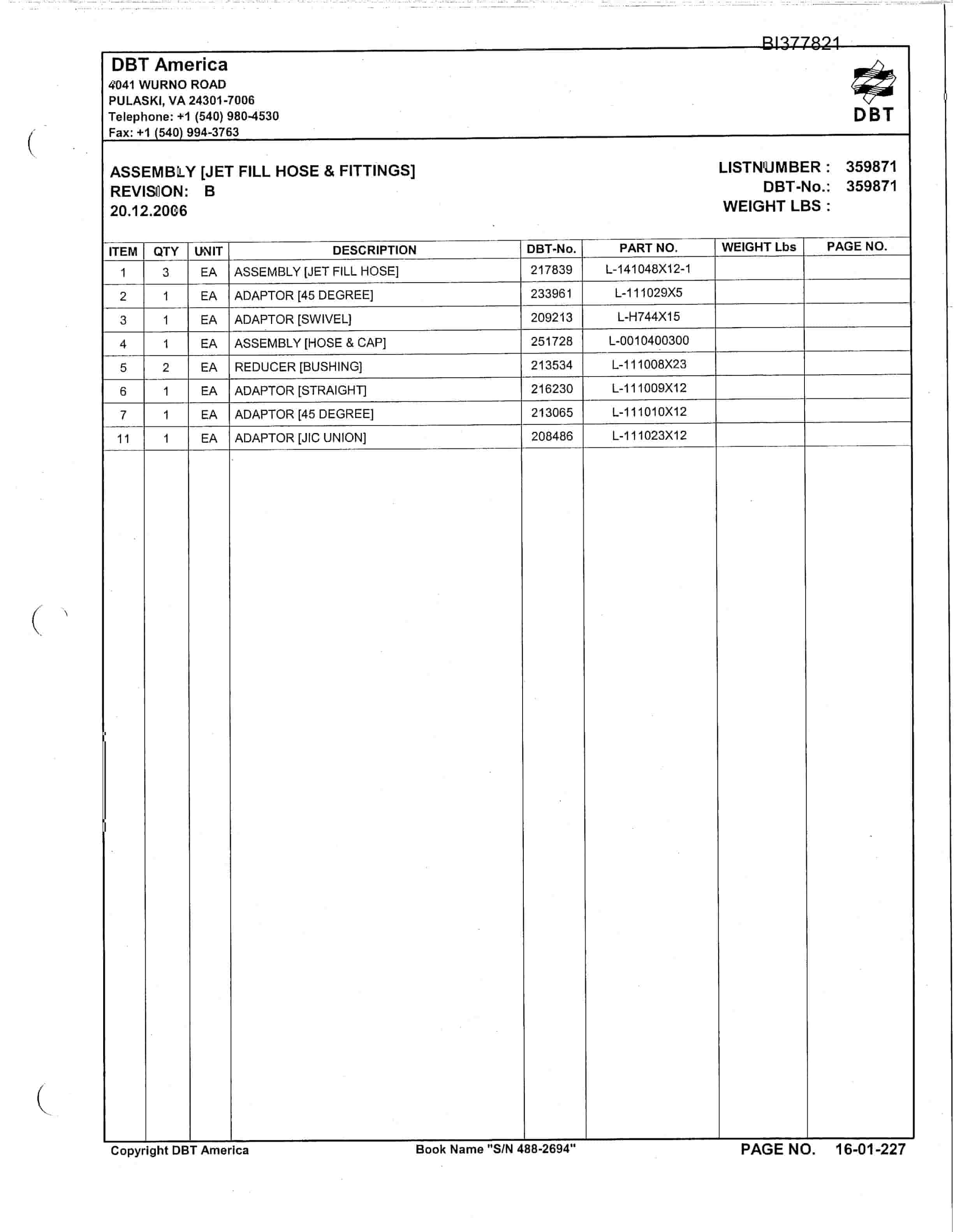 Bucyrus 488-2694 Un-A-Trac Parts Catalog BI377821-2