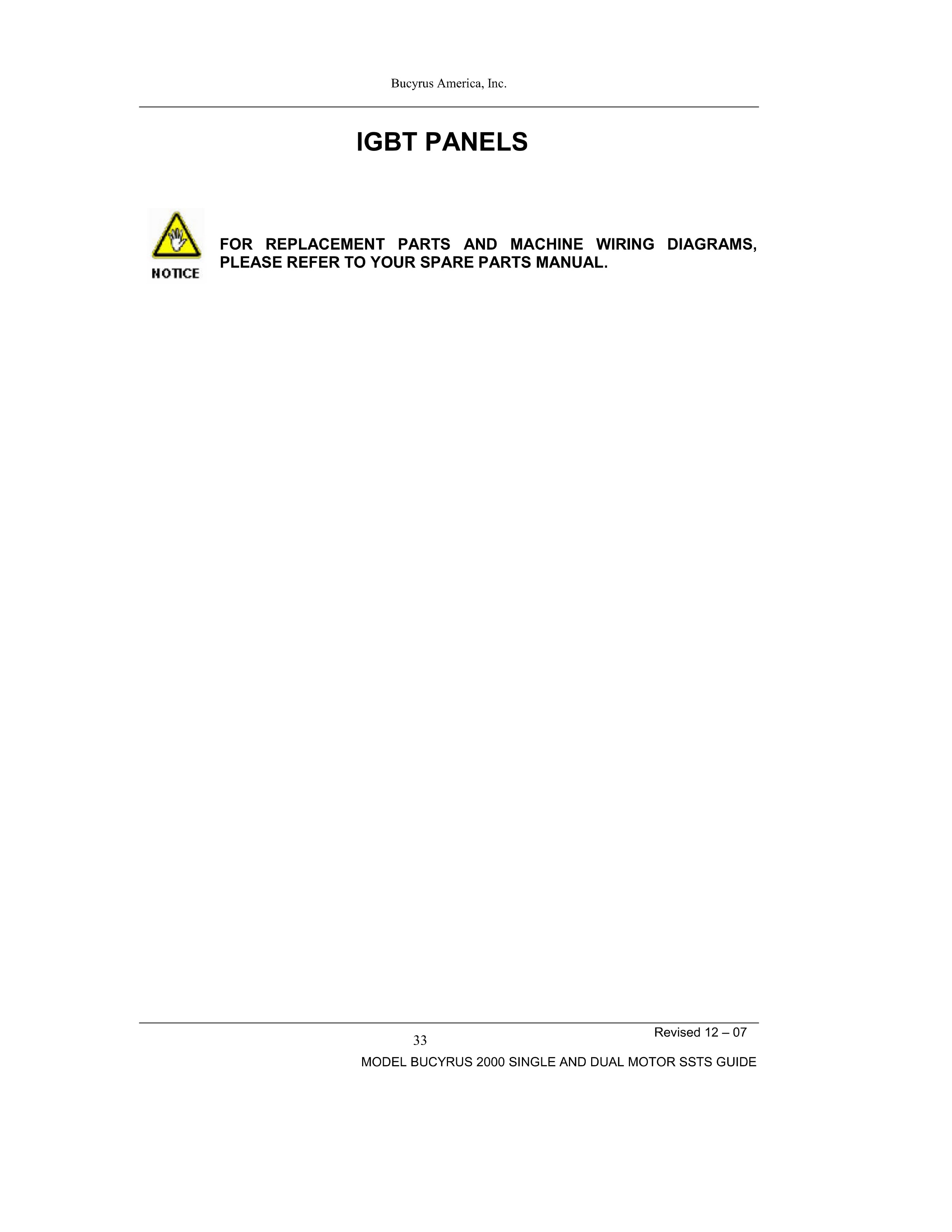 Bucyrus 488-2776 ICG Illinois LLC Spare Parts List BI016823-4