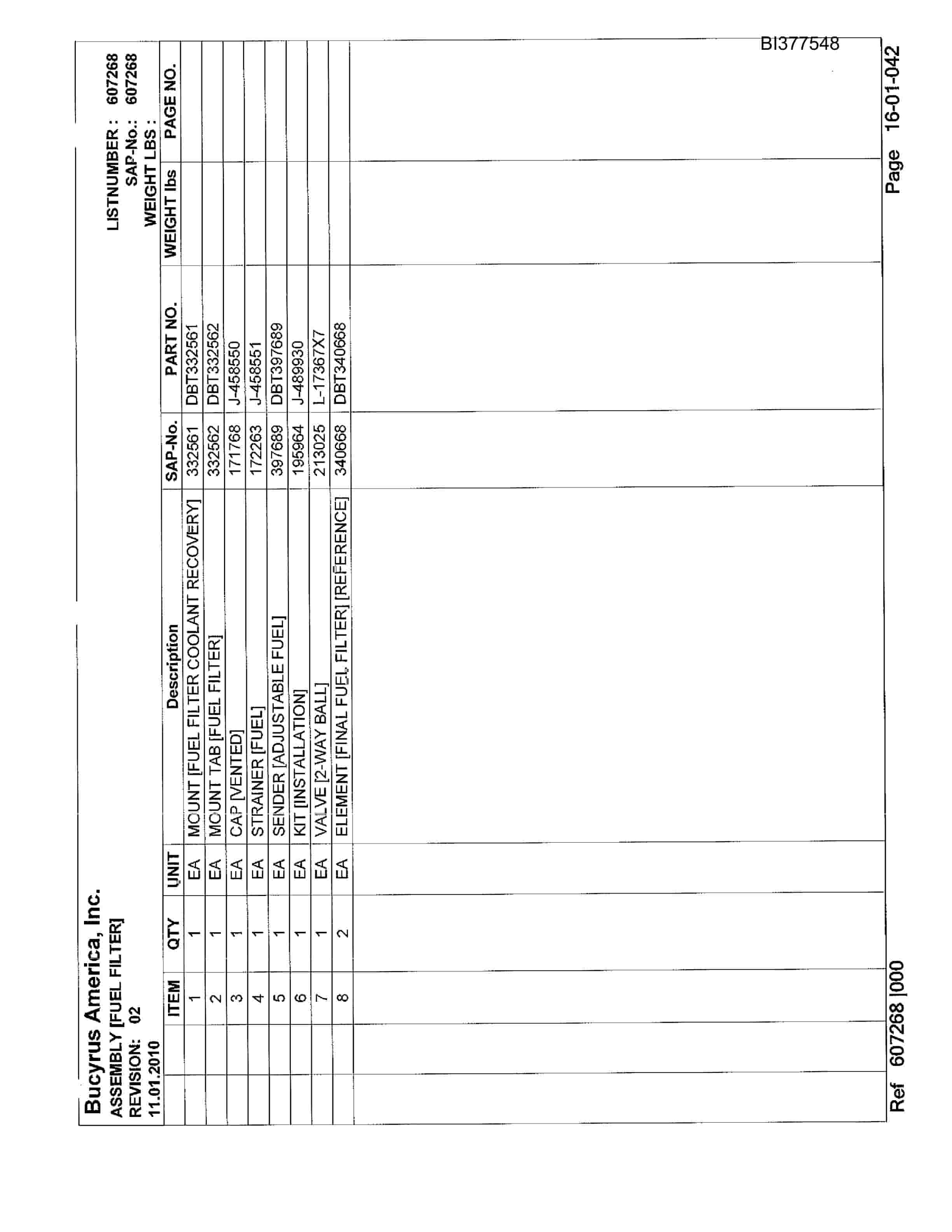 Bucyrus 488-2826 Un-A-Trac Parts Catalog BI377548-2