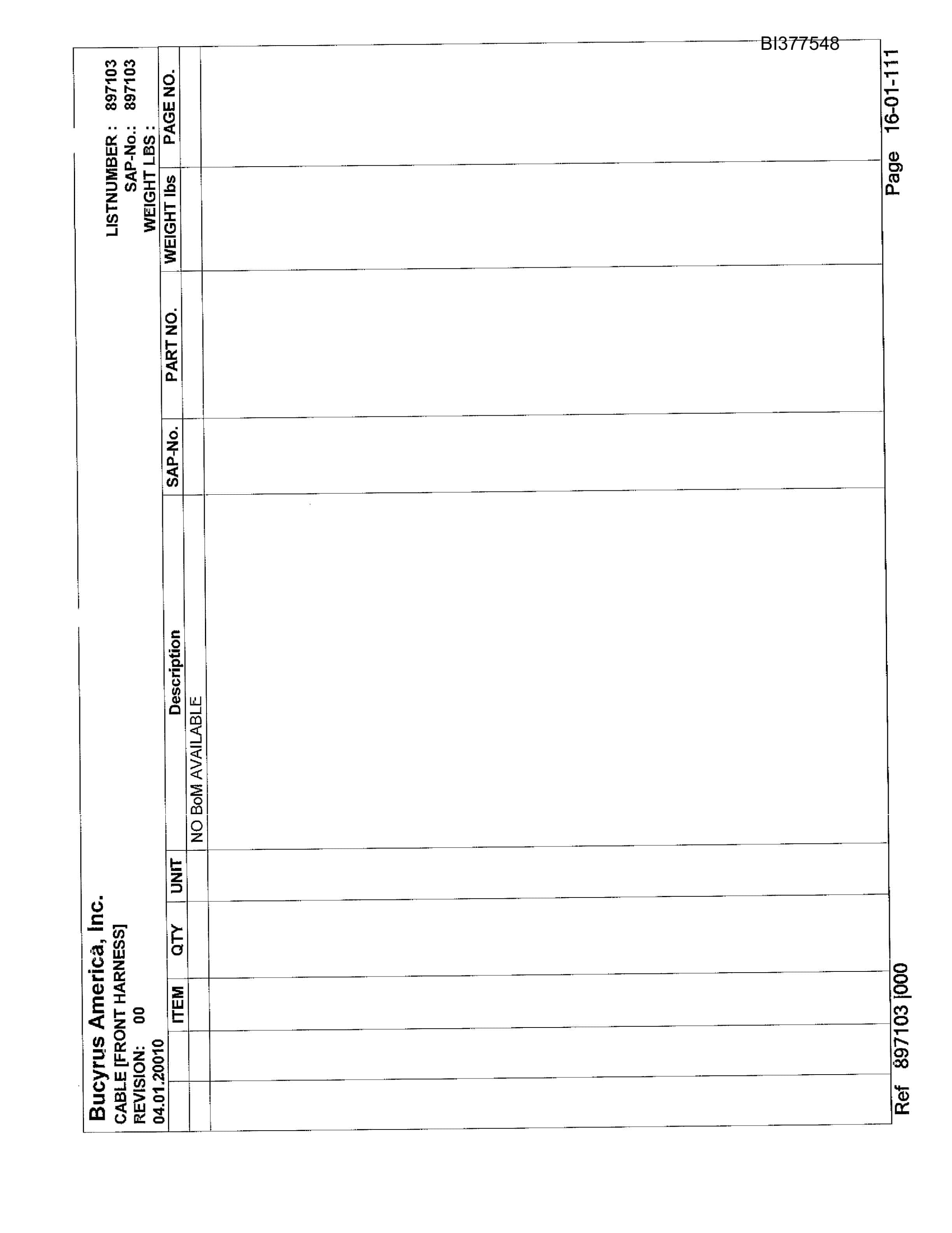 Bucyrus 488-2826 Un-A-Trac Parts Catalog BI377548-3