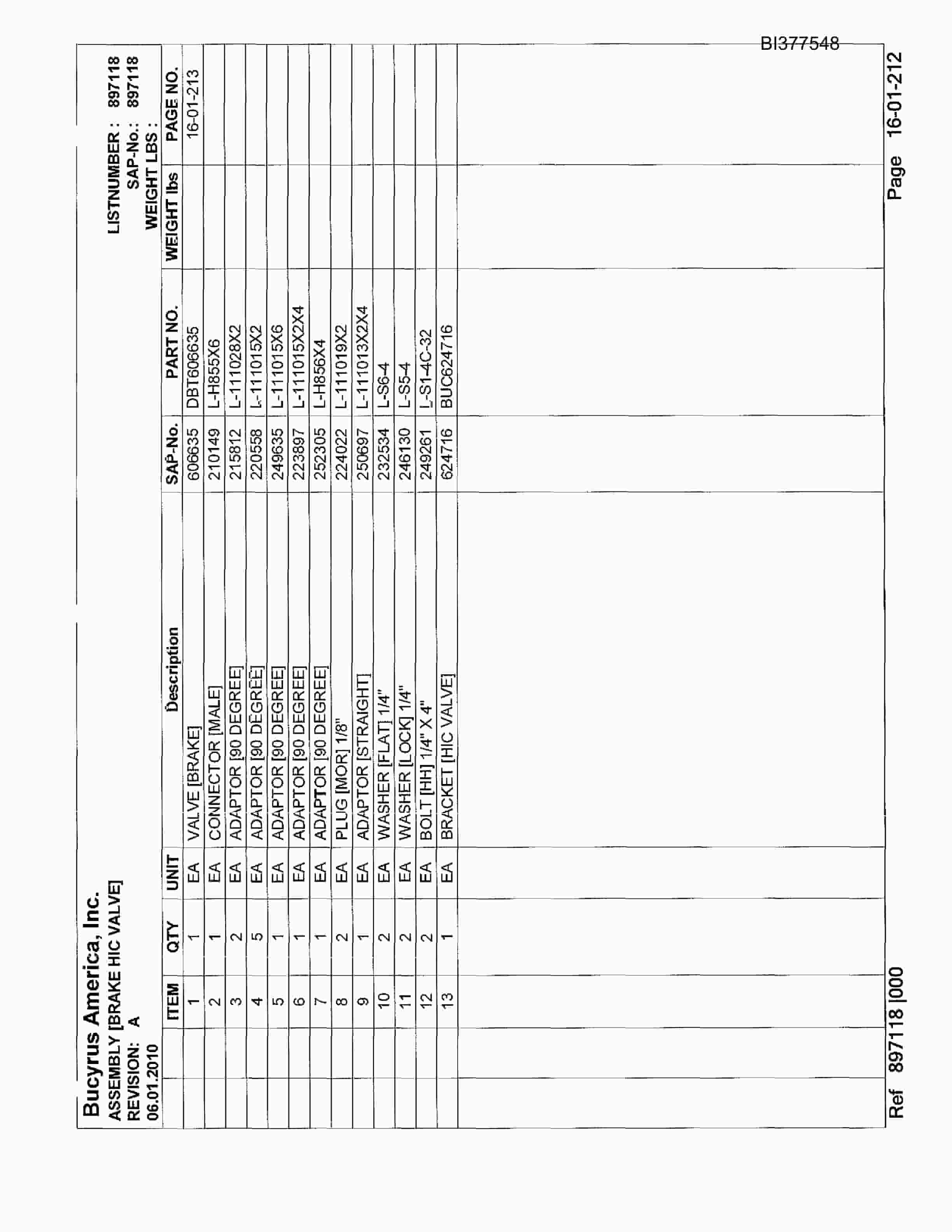 Bucyrus 488-2826 Un-A-Trac Parts Catalog BI377548-5