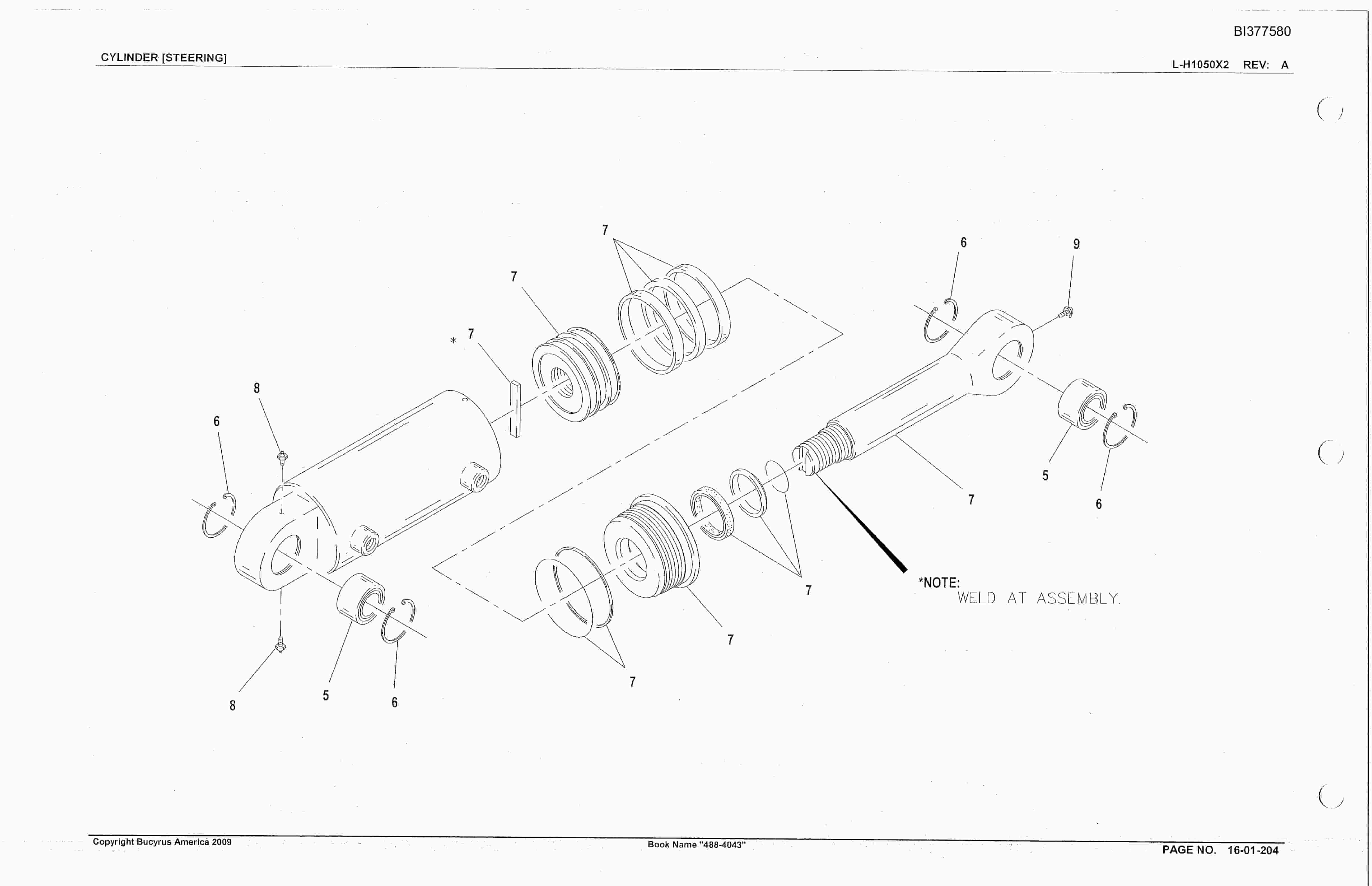 Bucyrus 488-4043 Un-A-Trac Parts Catalog BI377580-4