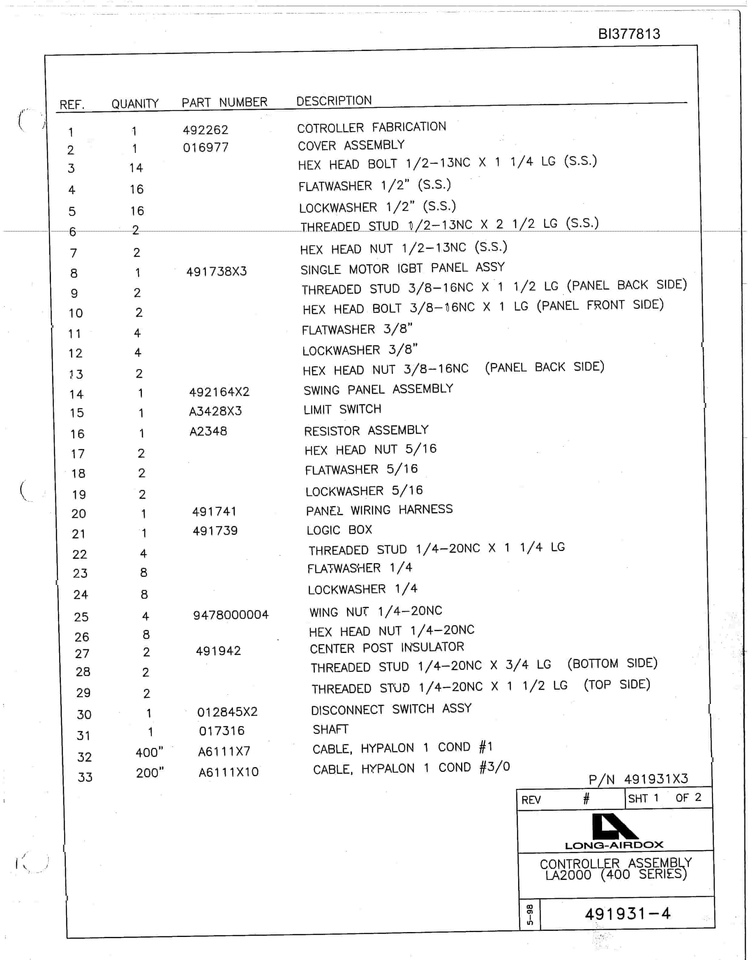 Bucyrus 488-6-2351 Omnitrac Parts Catalog BI377813-2