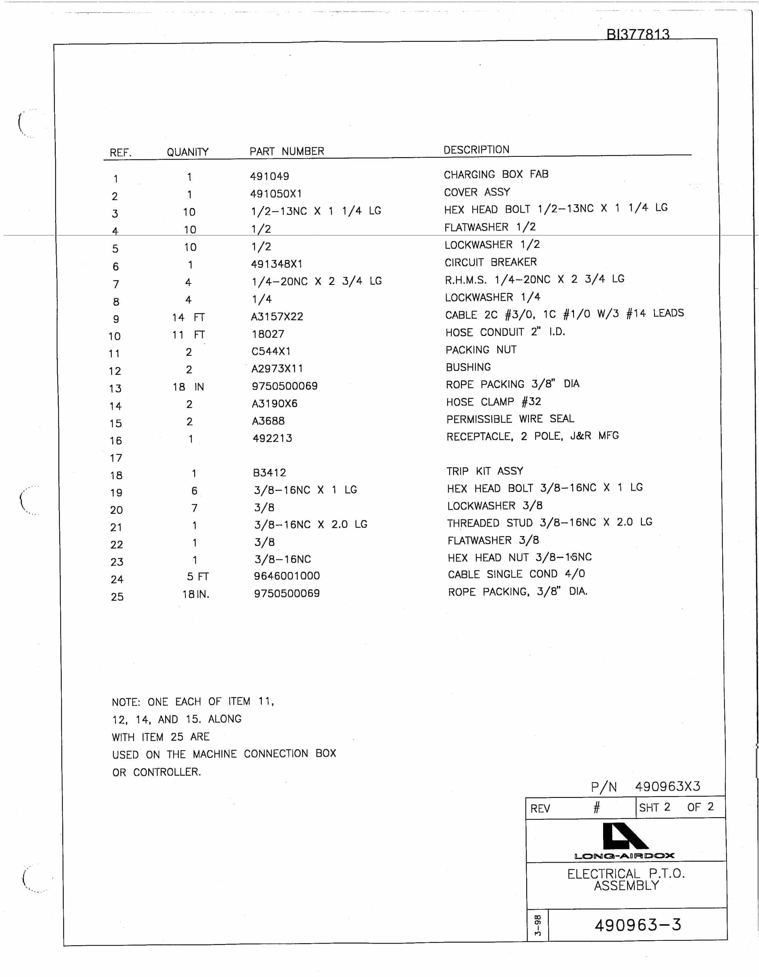 Bucyrus 488-6-2351 Omnitrac Parts Catalog BI377813-4