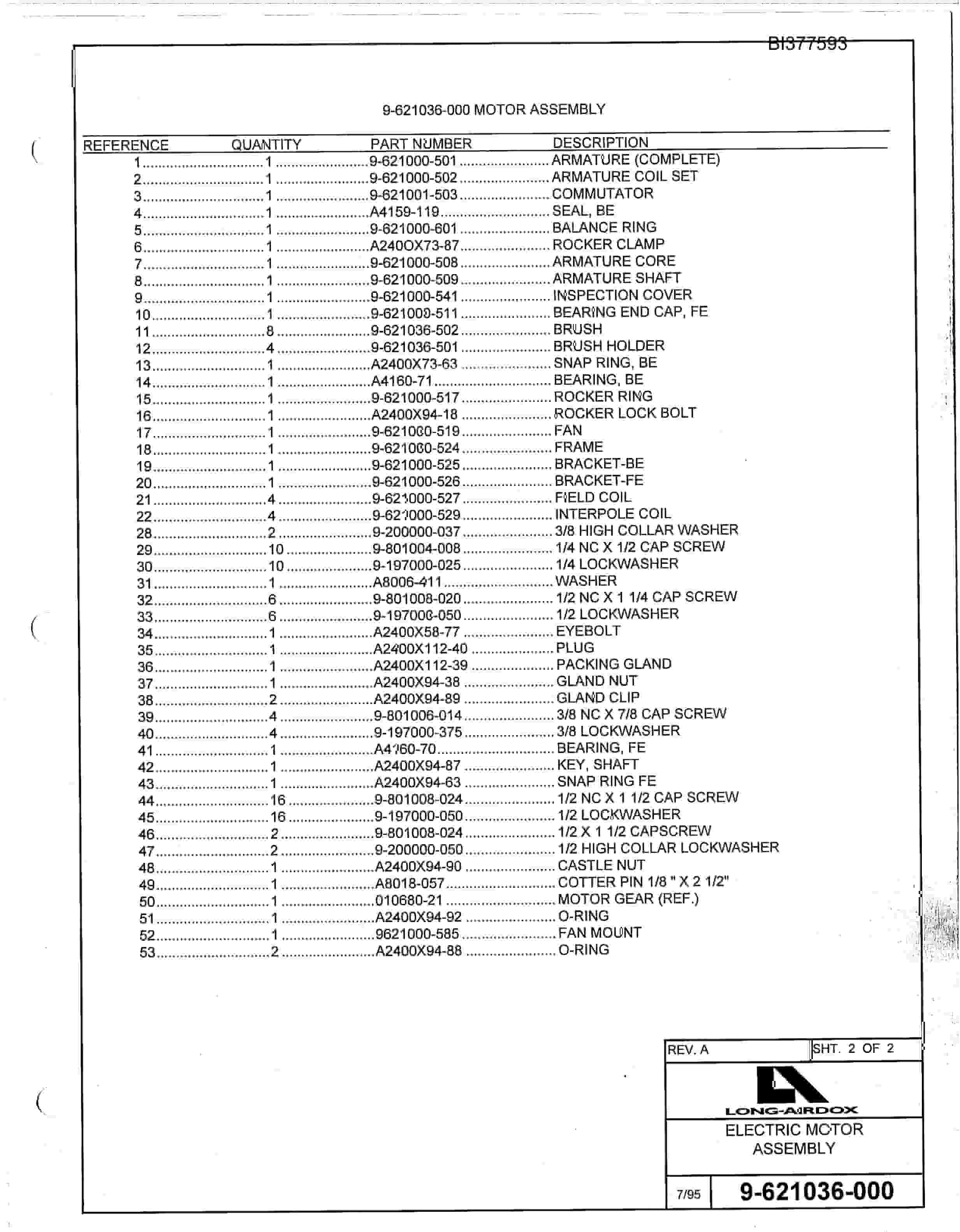 Bucyrus 488-6LA W-G.L.B.C Parts Catalog BI377593-3