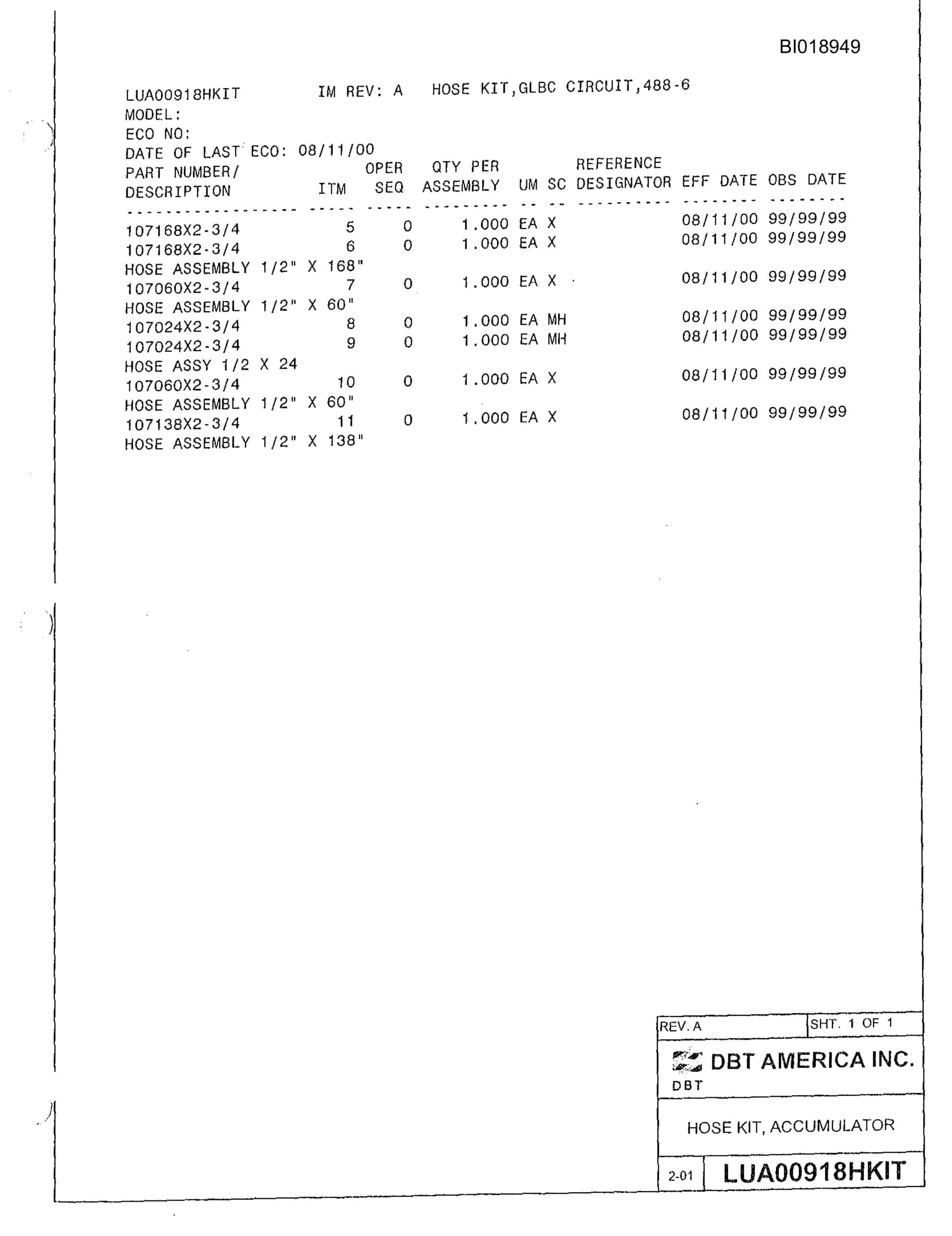 Bucyrus 488 Parts Catalog BI018949-2