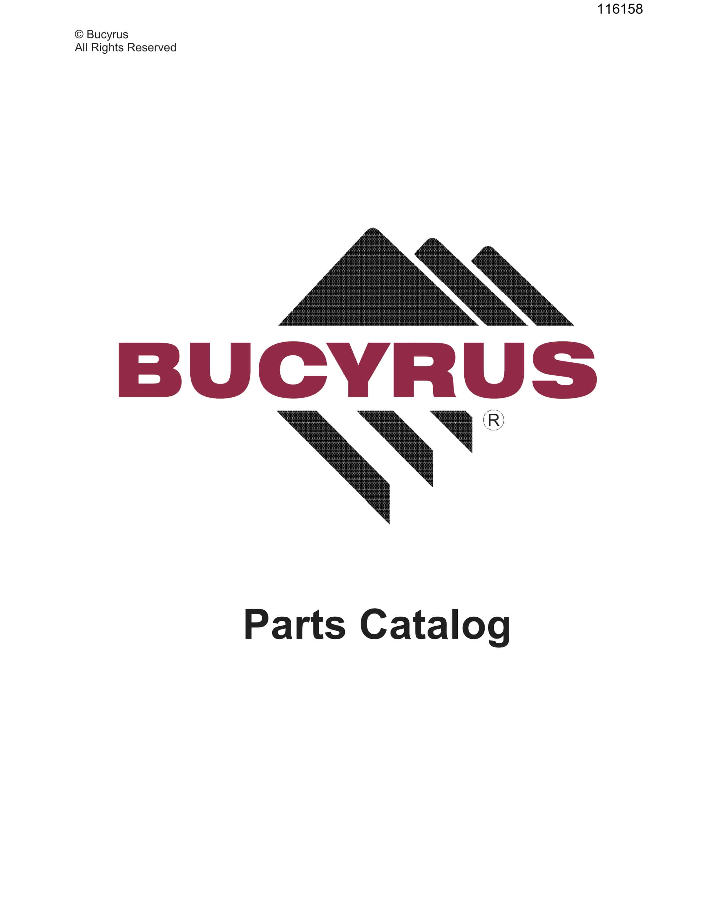 Bucyrus 488 Parts Catalog BI116158