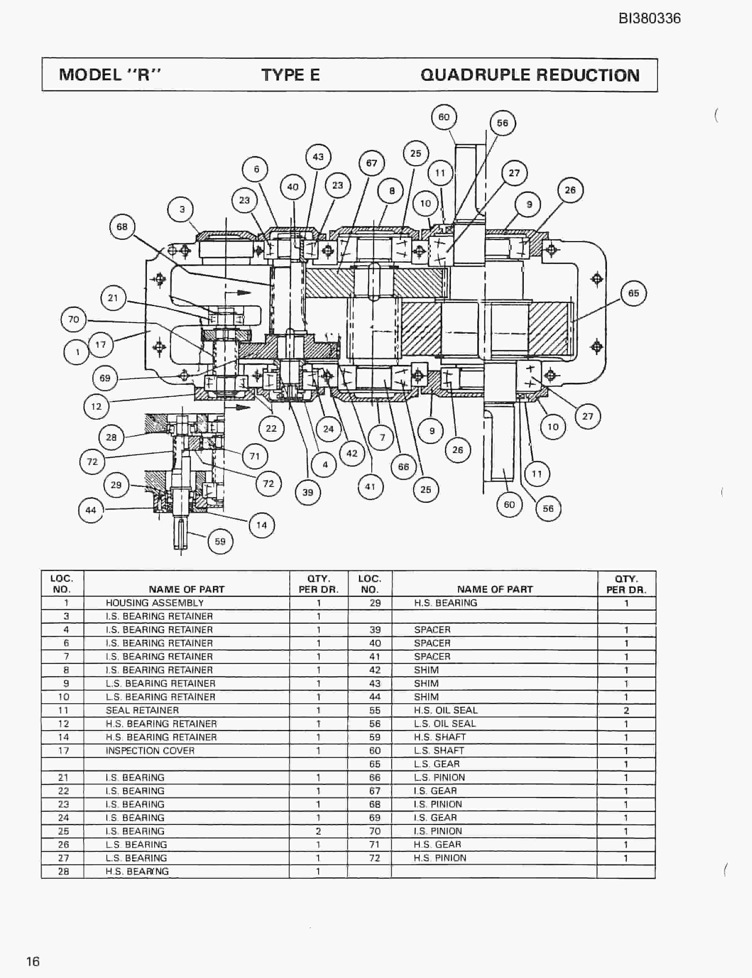 Bucyrus 48in 150HP SDD, Tailpeace Parts Catalog BI380336-2
