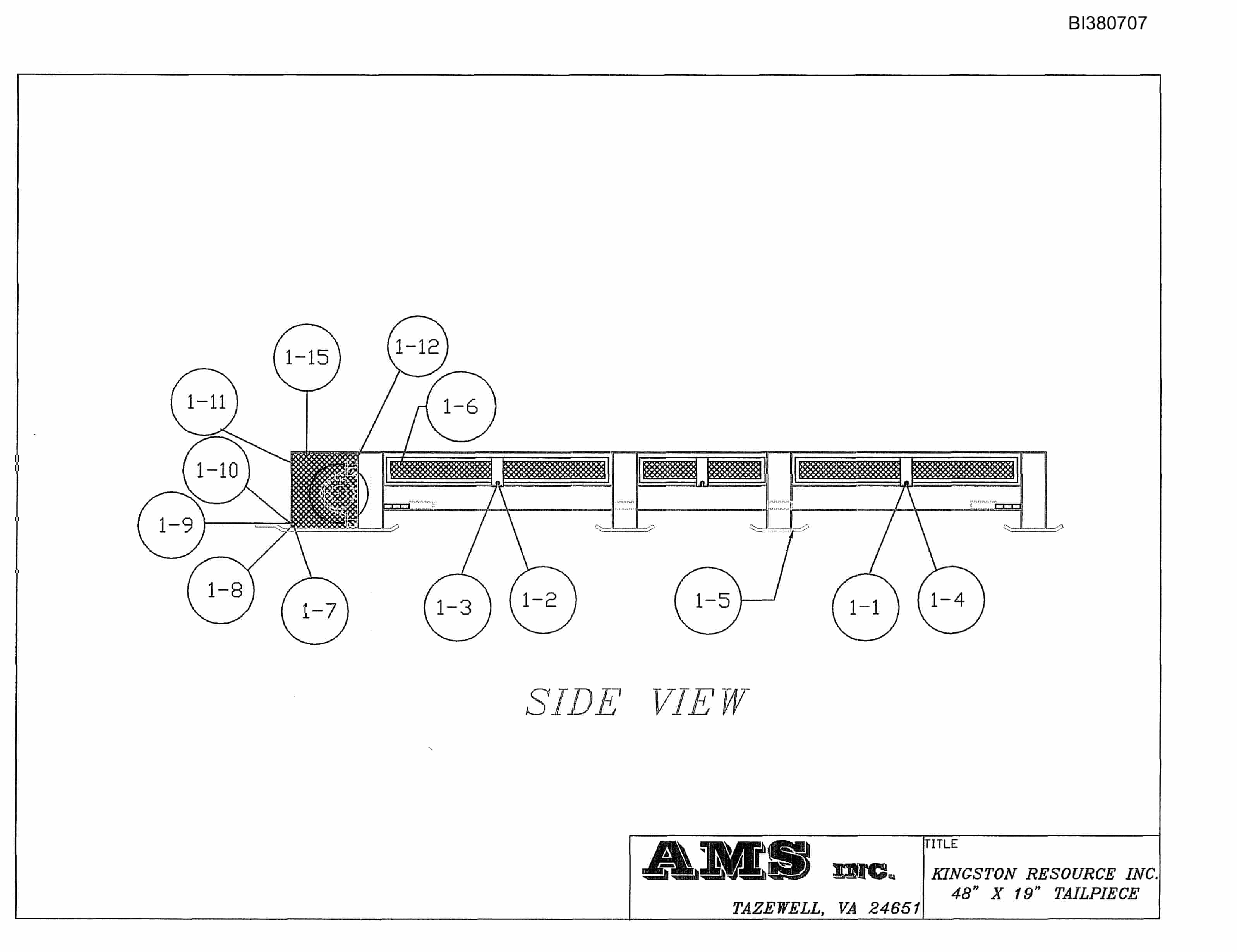 Bucyrus 48in, 19in Impact Tailpiece Parts Catalog BI380707-2