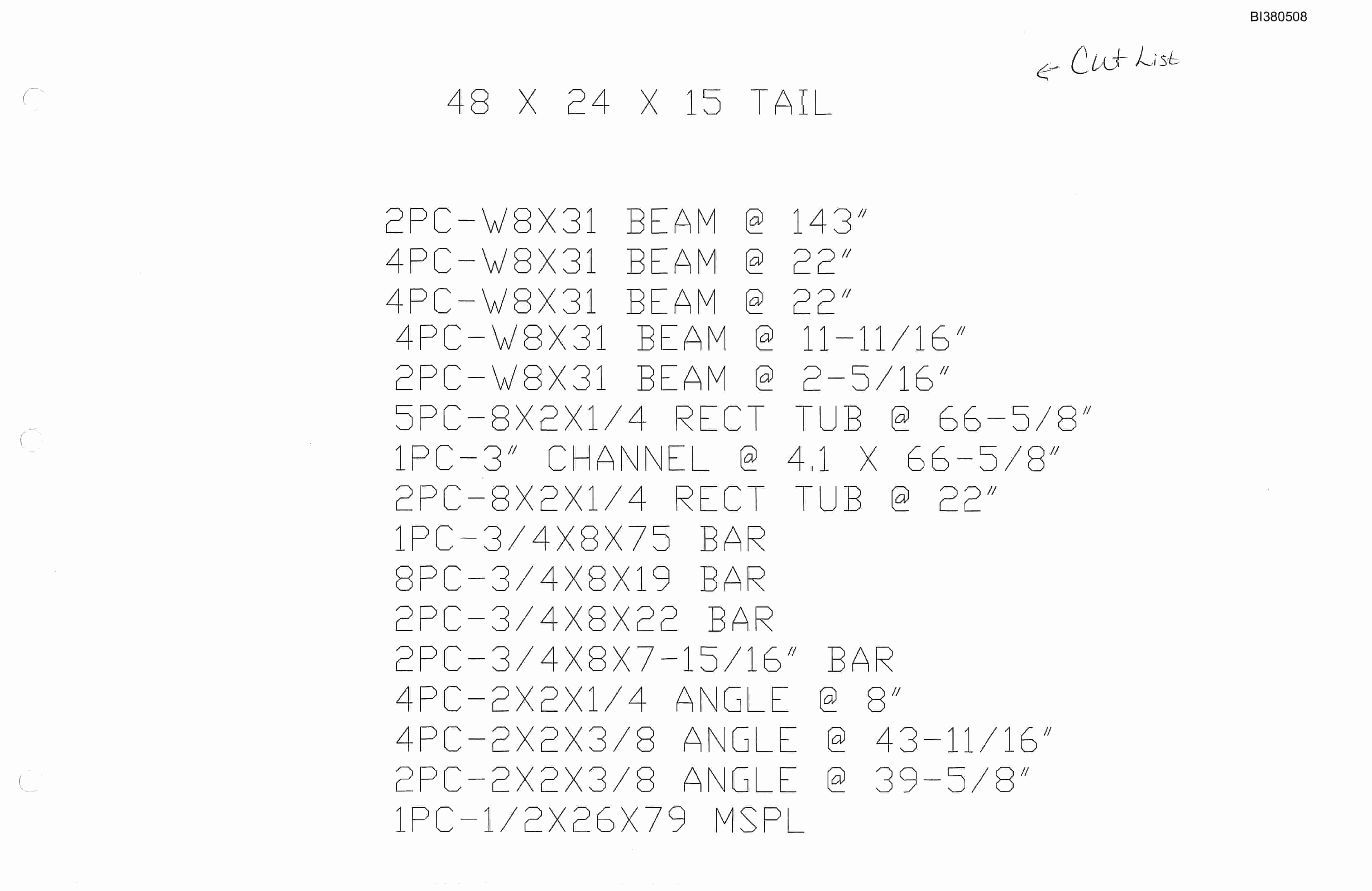 Bucyrus 48in 200HP Dual Drive LC315, Tailpeace, Remote A-Frame, Take-Up Parts Catalog BI380508-3