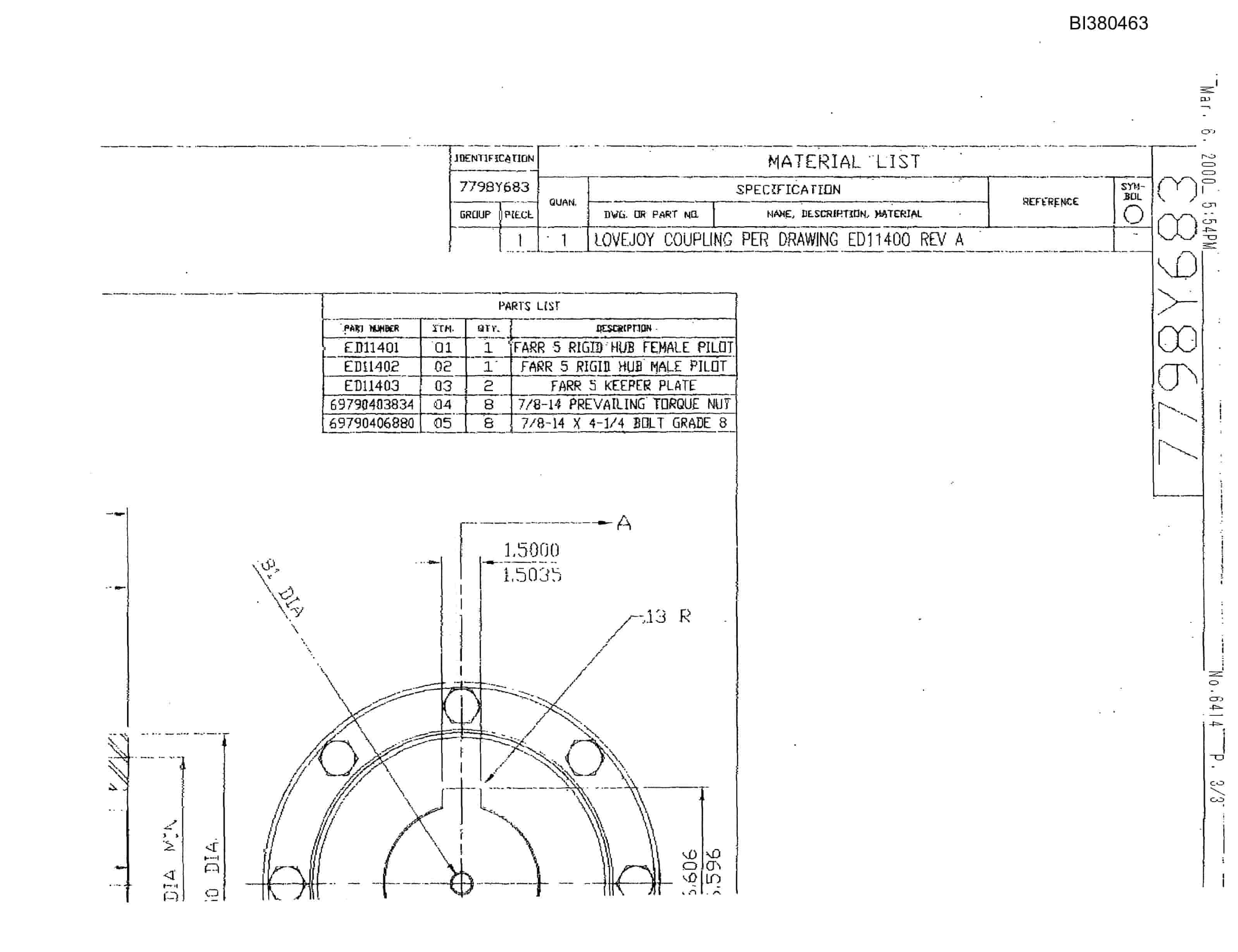 Bucyrus 48in AFD Dual Drive, Tailpiece Parts Catalog BI380463-5